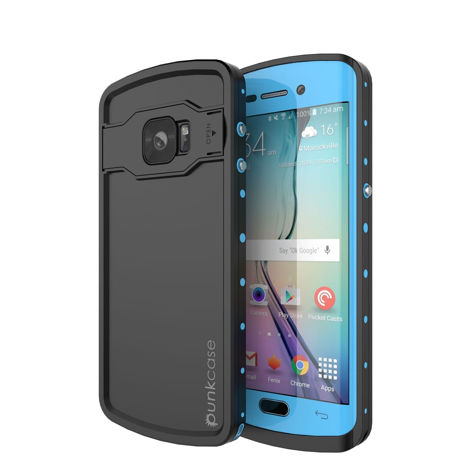 Galaxy s6 EDGE Plus Waterproof Case, Punkcase StudStar Light Blue Series | Lifetime Warranty