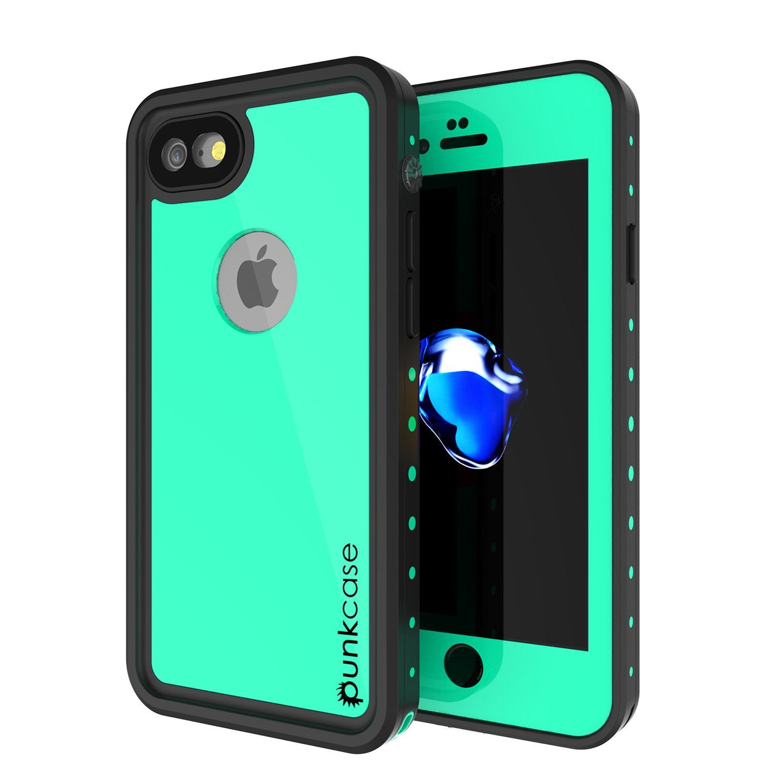 iPhone 7 Waterproof Case, Punkcase [Teal] [StudStar Series] [Slim Fit] [IP68 Certified] [Shockproof] [Dirtproof] [Snowproof] Armor Cover for Apple iPhone 7 & 7s