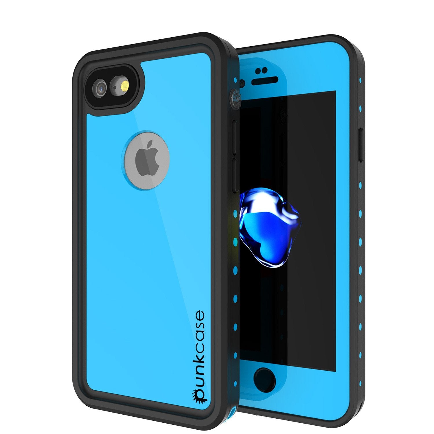 iPhone 7 Waterproof Case, Punkcase [Light Blue] [StudStar Series] [Slim Fit] [IP68 Certified] [Shockproof] [Dirtproof] [Snowproof] Armor Cover for Apple iPhone 7 & 7s