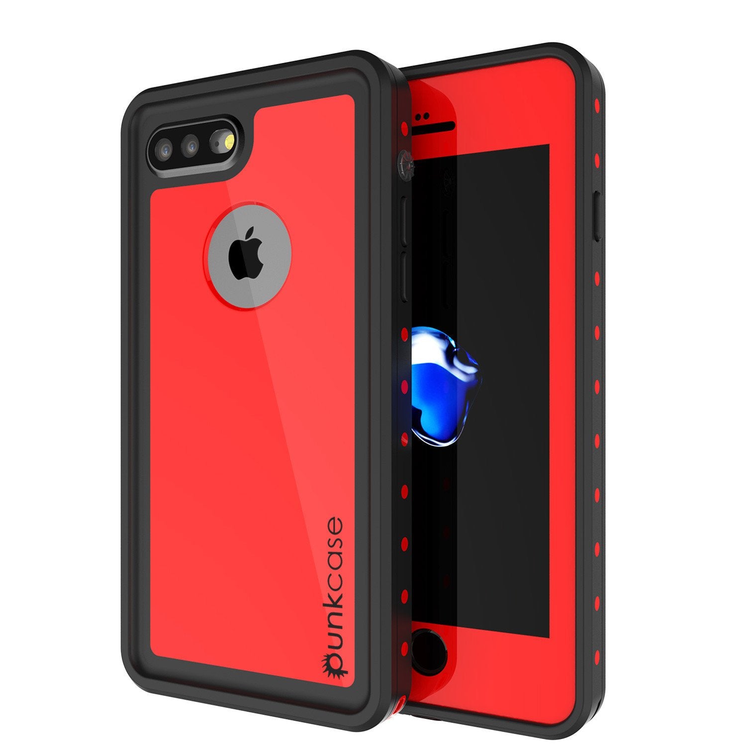 iPhone 7s Plus Waterproof Case, Punkcase [Red] [StudStar Series] [Slim Fit] [IP68 Certified] [Shockproof] [Dirtproof] [Snowproof] Armor Cover for Apple iPhone 7 Plus & 7s +