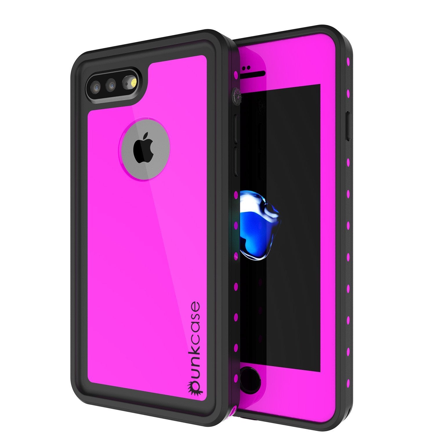 iPhone 8+ Plus Waterproof IP68 Case, Punkcase [Pink] [StudStar Series] [Slim Fit] [Dirtproof]