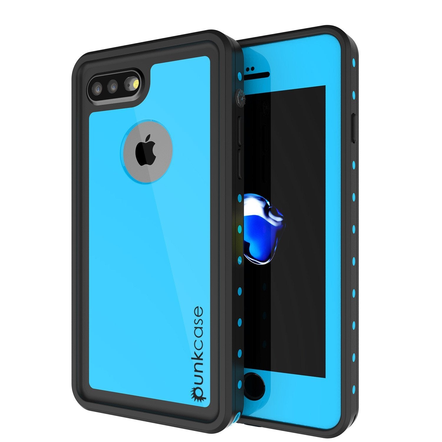 iPhone 8+ Plus Waterproof IP68 Case, Punkcase [Light Blue] [StudStar Series] [Slim Fit] [Dirtproof]