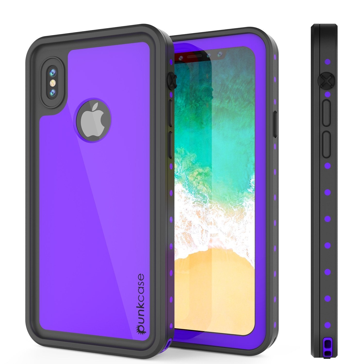 iPhone XR Waterproof IP68 Case, Punkcase [Purple] [StudStar Series] [Slim Fit] [Dirtproof]