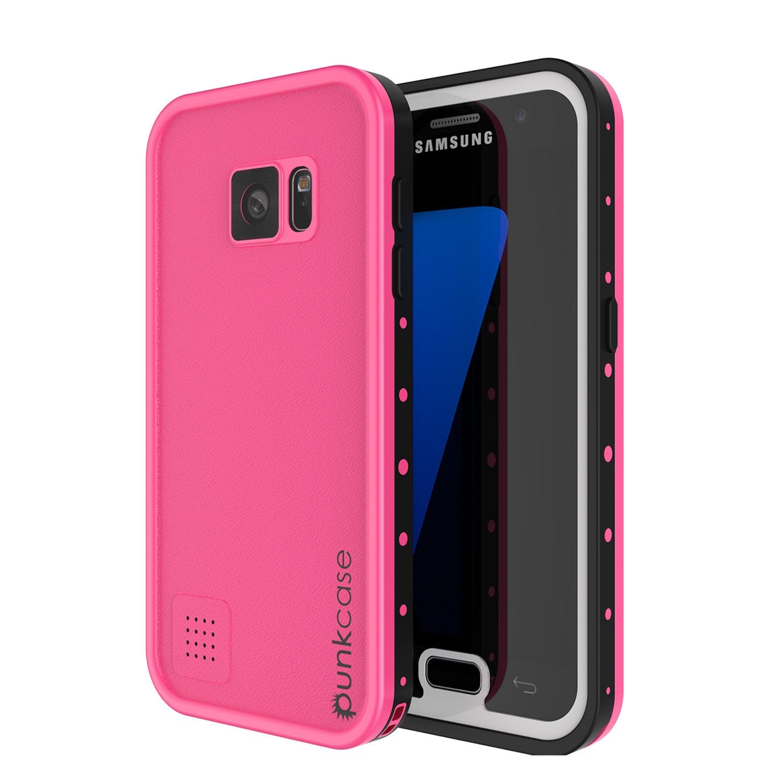 Galaxy S7 Waterproof Case PunkCase StudStar Pink Thin 6.6ft Underwater IP68 Shock/Dirt/Snow Proof