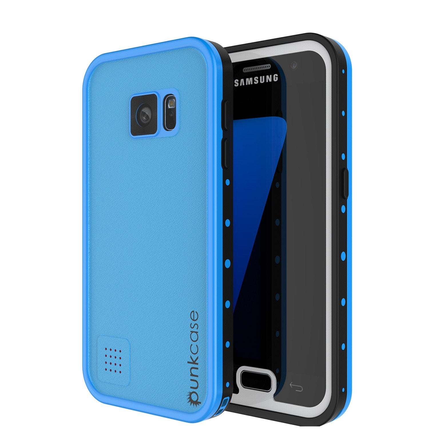 Galaxy S7 Waterproof Case PunkCase StudStar Light Blue Thin 6.6ft Underwater IP68 Shock/Dirt Proof