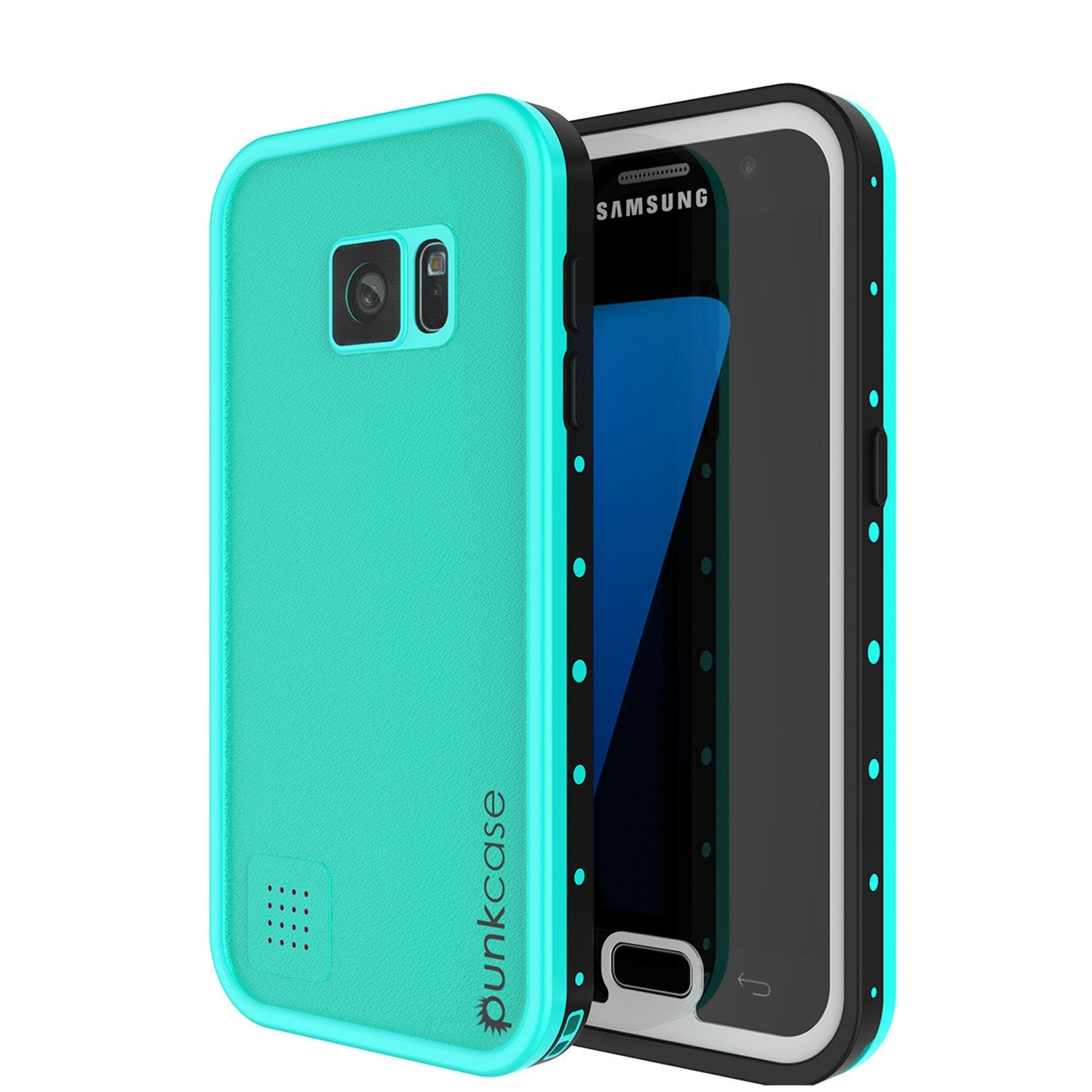 Galaxy S7 Waterproof Case PunkCase StudStar Teal Thin 6.6ft Underwater IP68 Shock/Dirt/Snow Proof