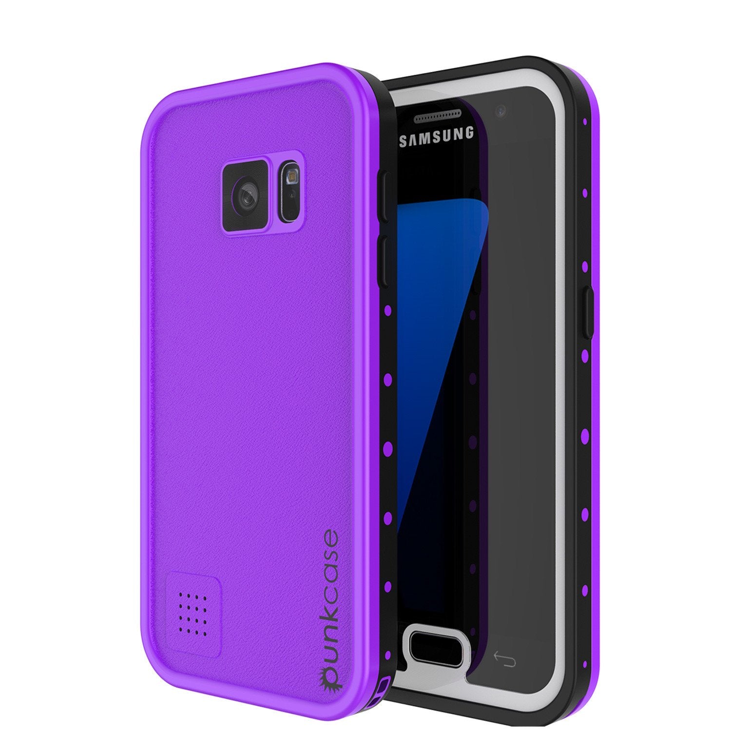 Galaxy S7 Waterproof Case PunkCase StudStar Purple Thin 6.6ft Underwater IP68 Shock/Dirt/Snow Proof
