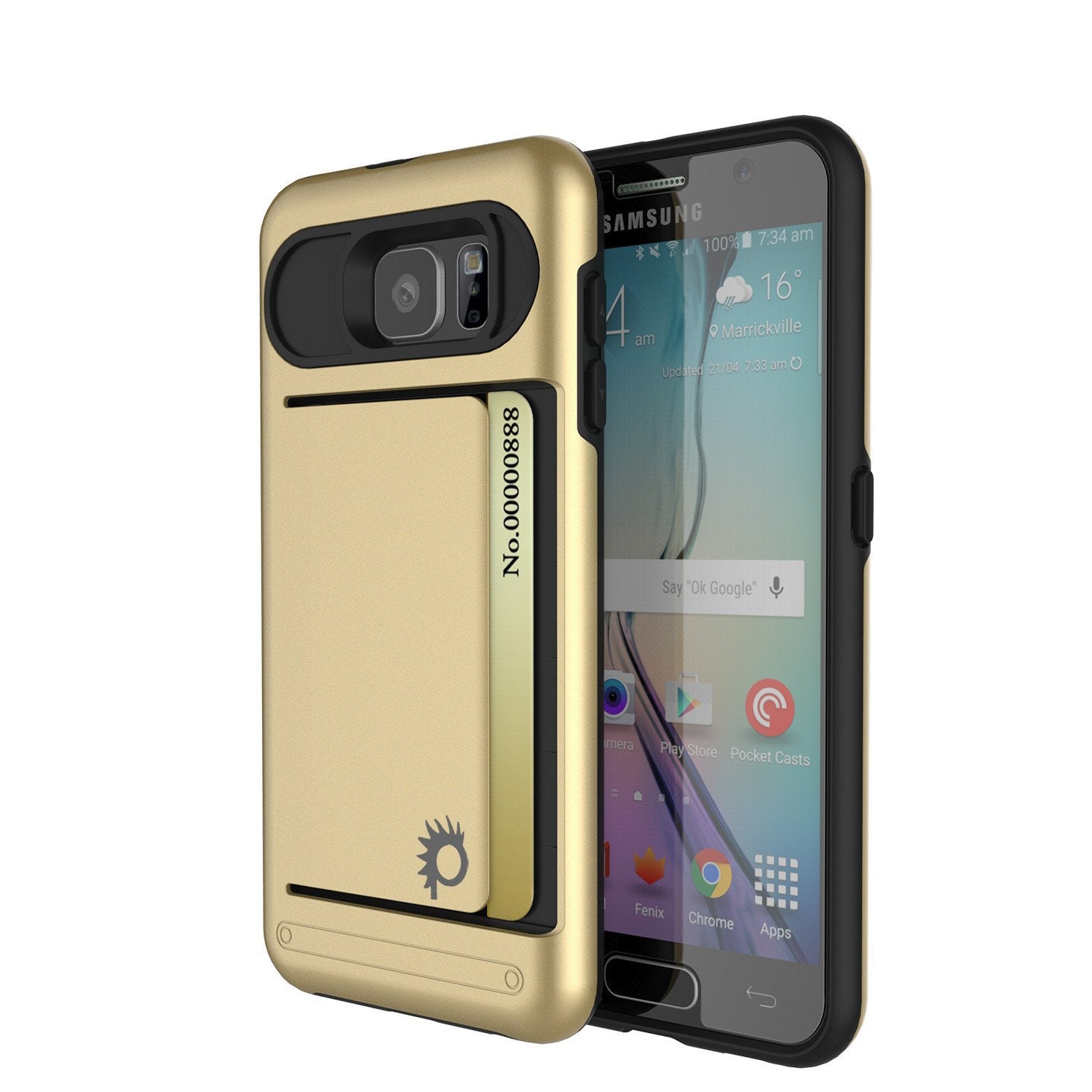 Galaxy S6 EDGE Case PunkCase CLUTCH Gold Series Slim Armor Soft Cover Case w/ Screen Protector