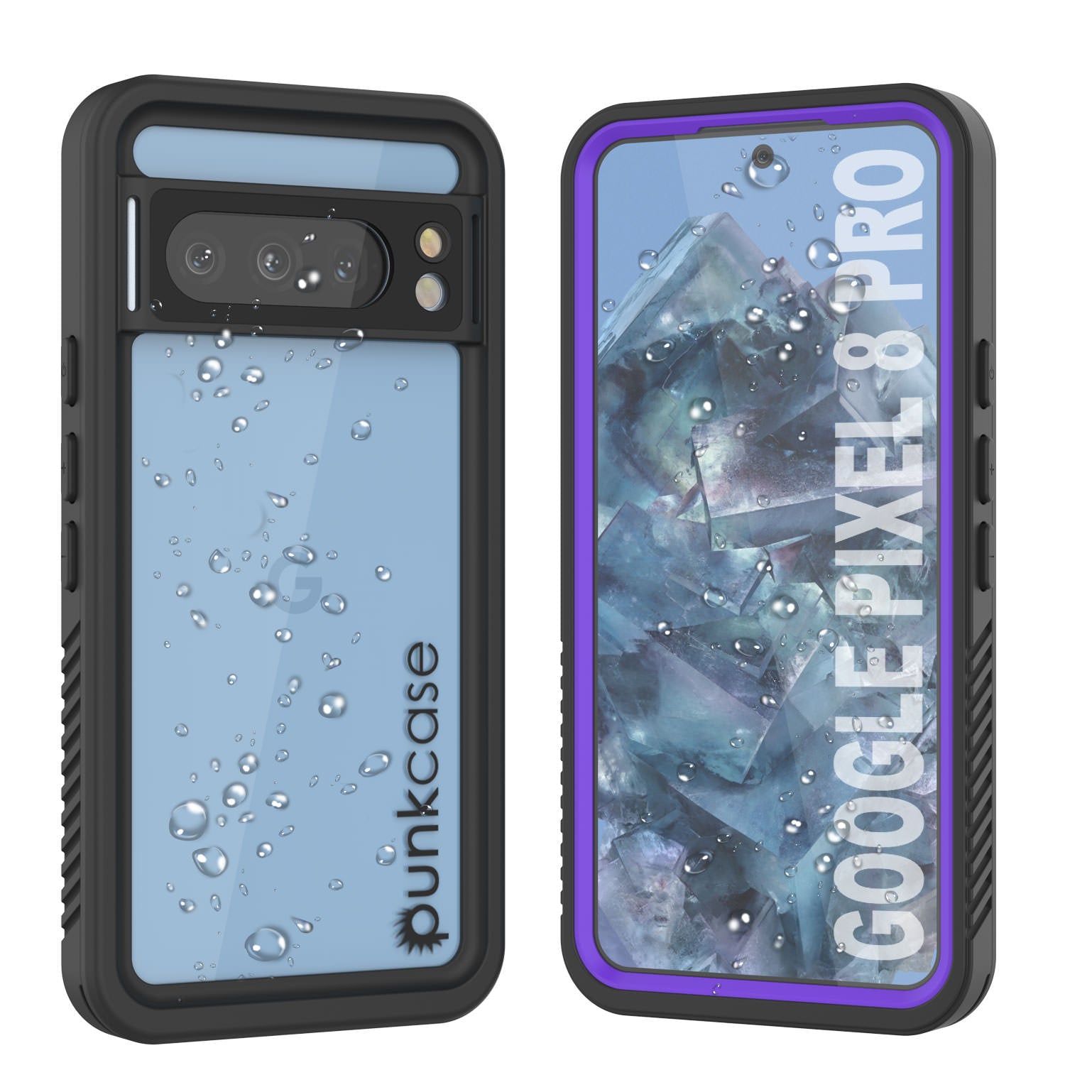 Google Pixel 8 Pro Waterproof Case, Punkcase [Extreme Series] Armor Cover W/ Built In Screen Protector [Purple]