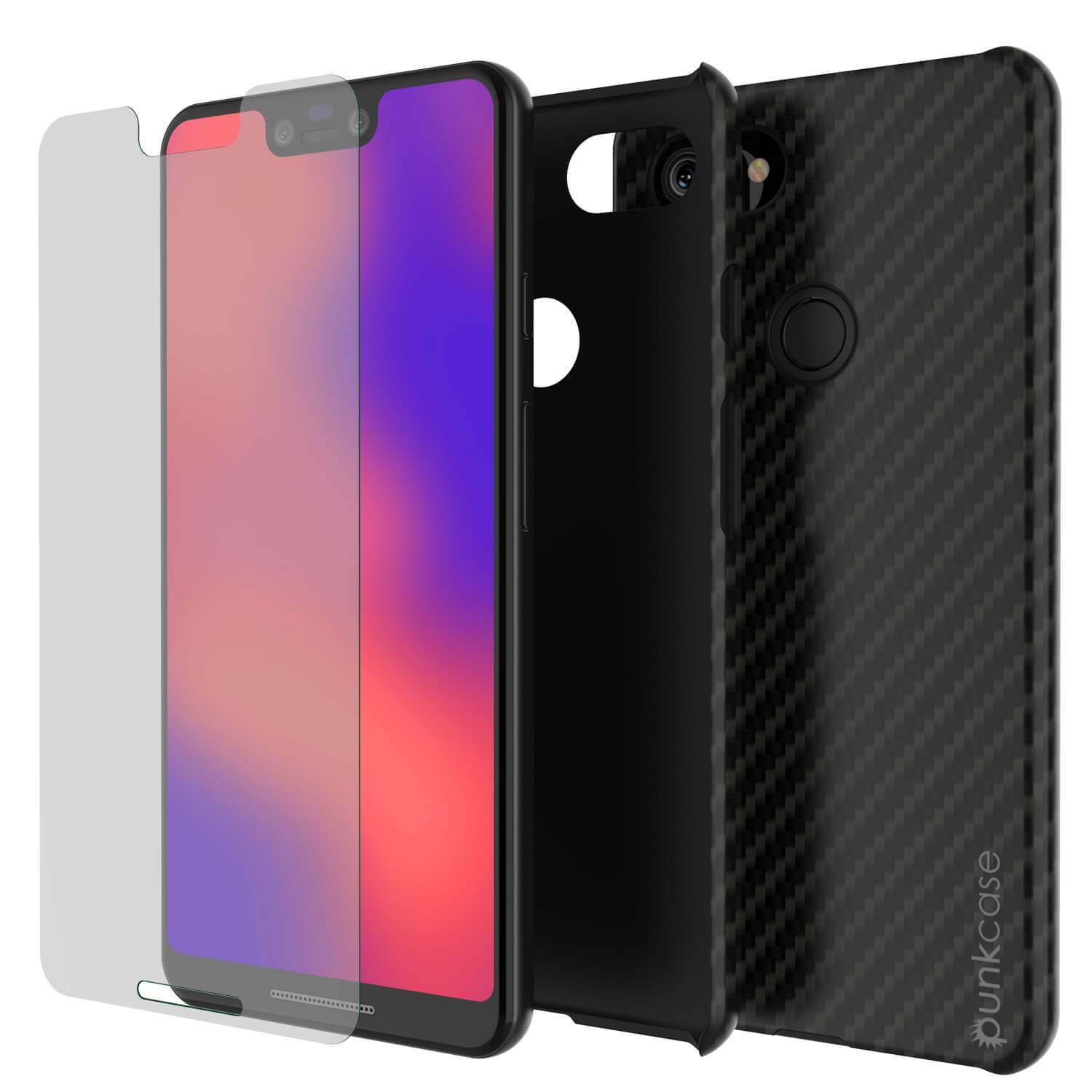 Google Pixel 3 XL CarbonShield Heavy Duty & Ultra Thin 2  Leather Cover