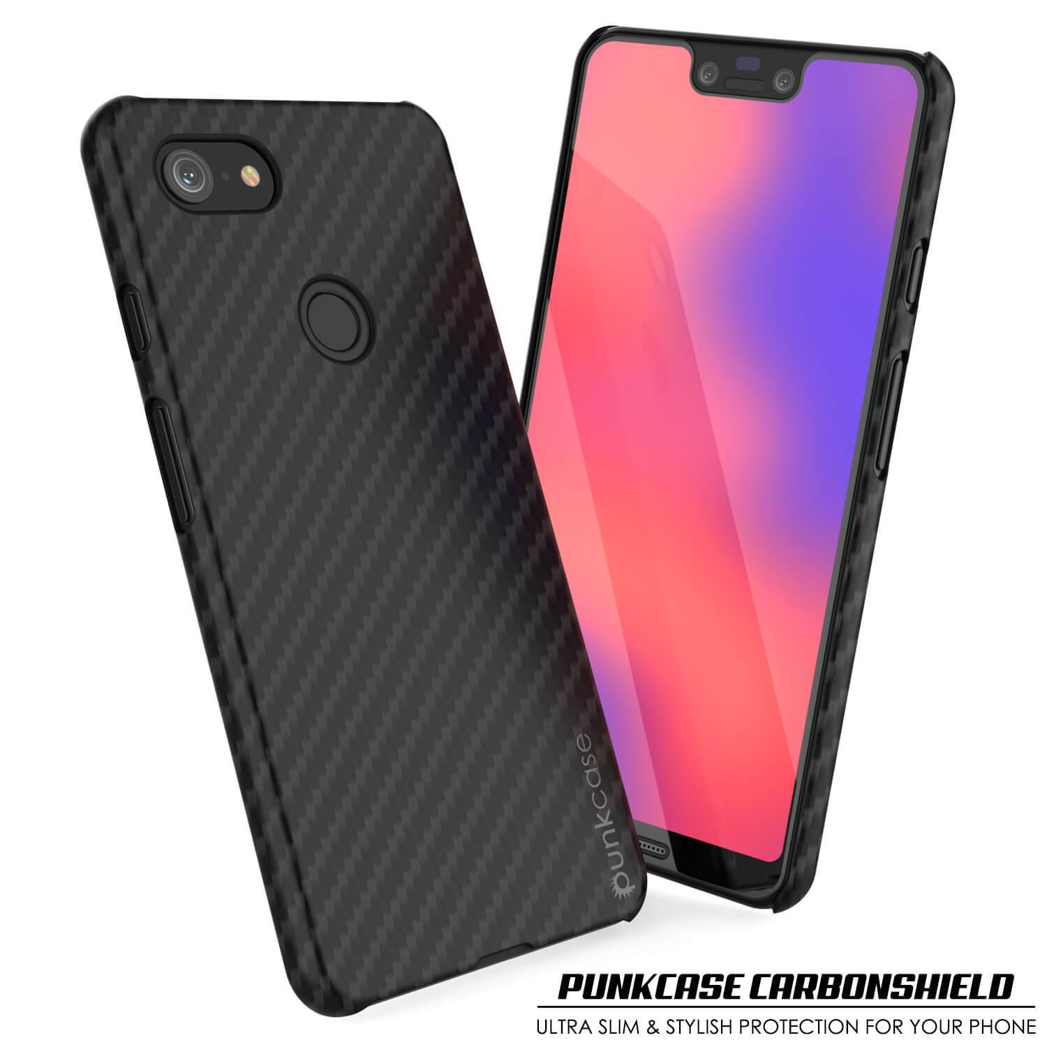 Google Pixel 3 XL CarbonShield Heavy Duty & Ultra Thin 2  Leather Cover
