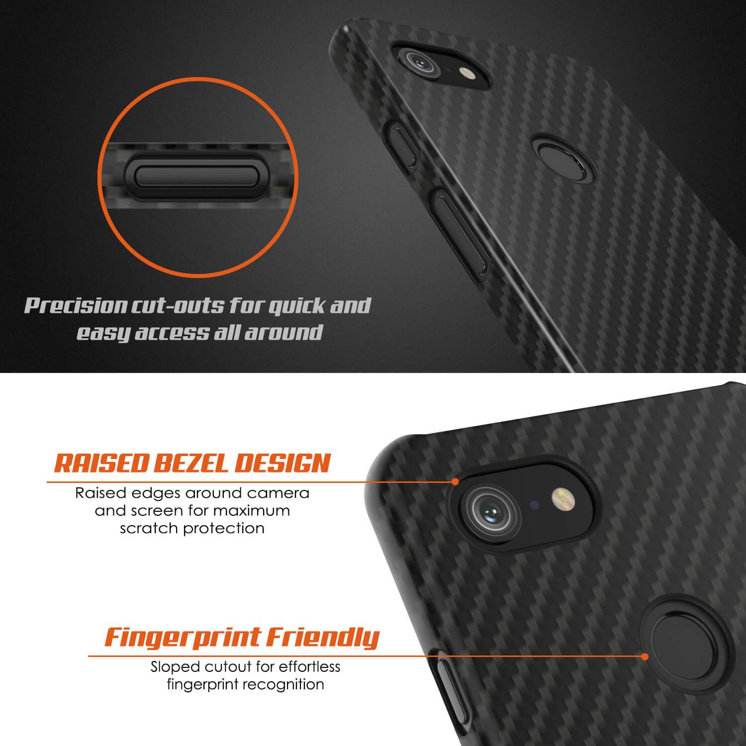 Google Pixel 3 XL CarbonShield Heavy Duty & Ultra Thin 2  Leather Cover