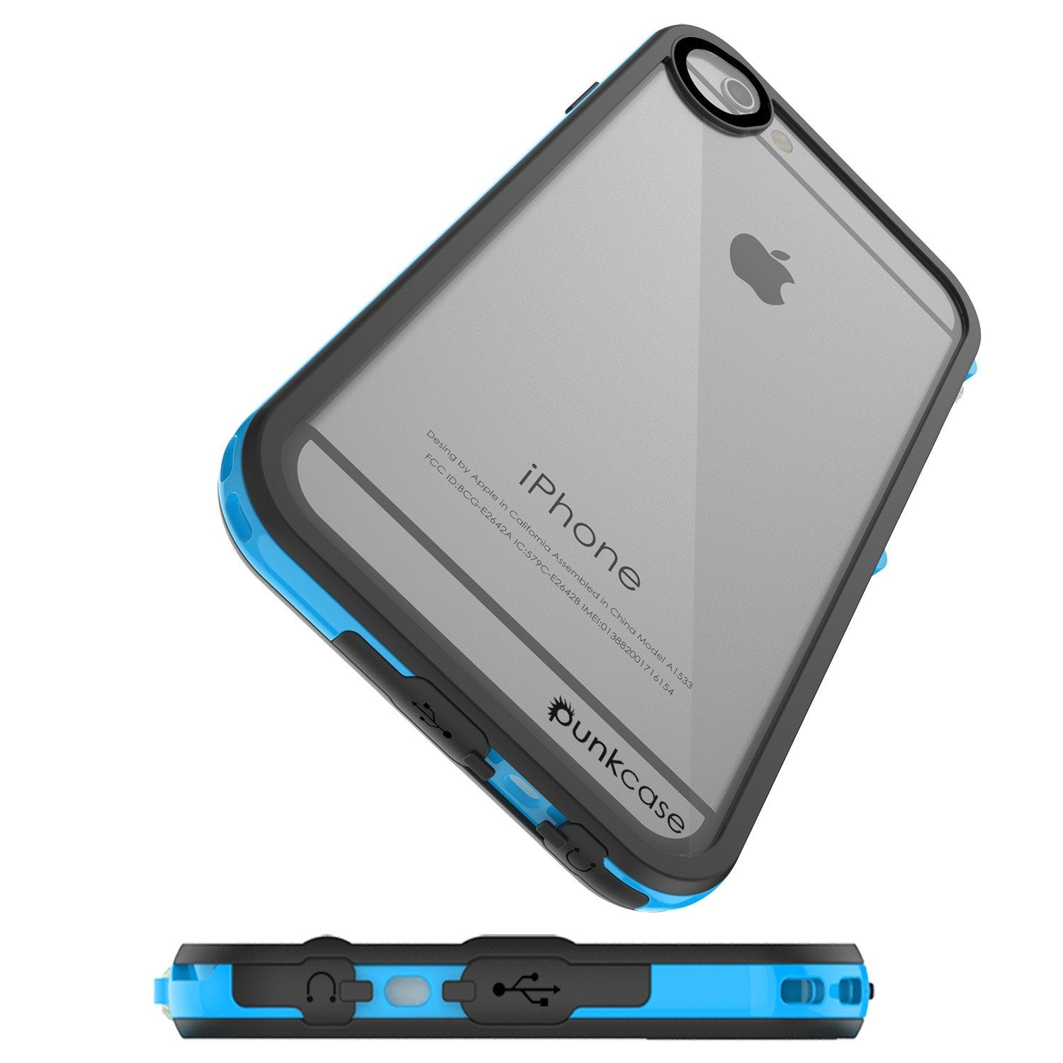 Apple iPhone 7 Waterproof Case, PUNKcase CRYSTAL 2.0 Light Blue  W/ Attached Screen Protector  | Warranty