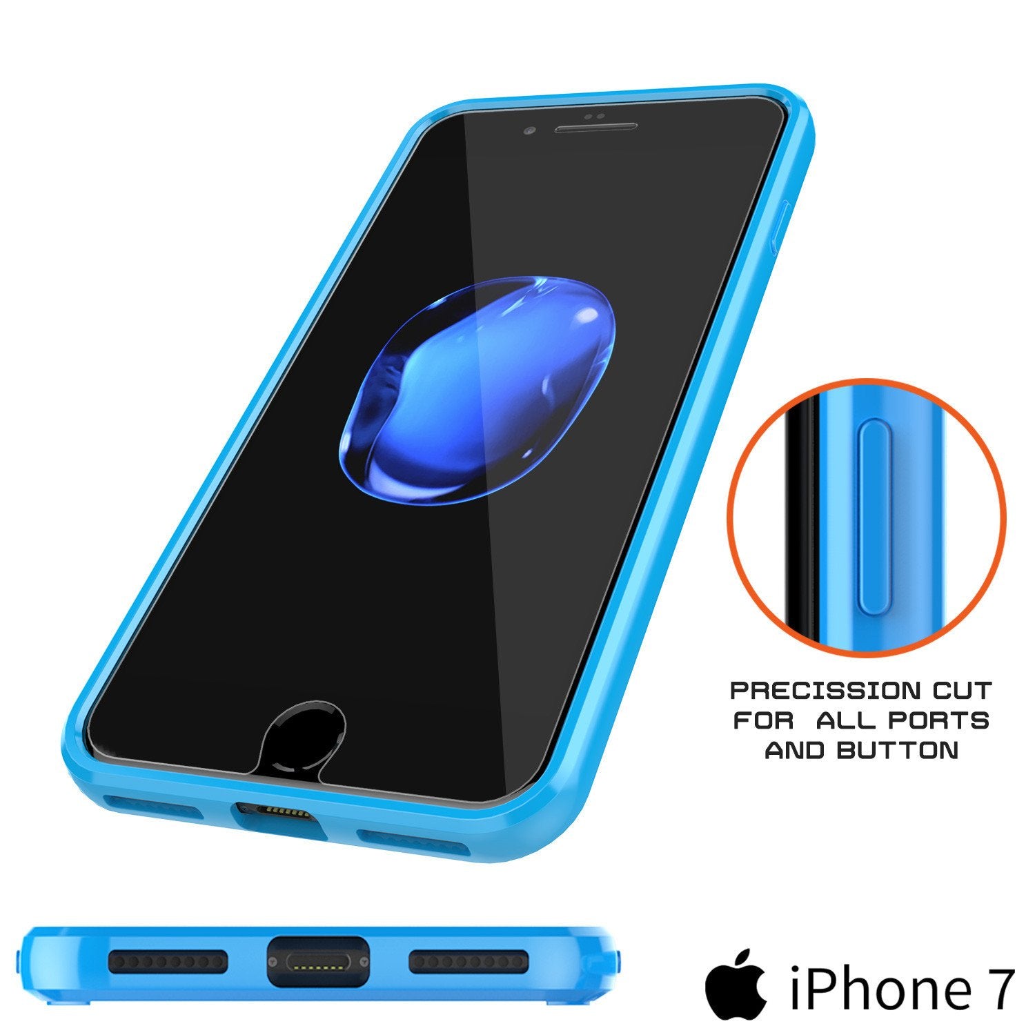 iPhone 7 Case Punkcase® LUCID 2.0 Light Blue Series for Apple iPhone 7 Slim | Slick Frame Lifetime Warranty Exchange