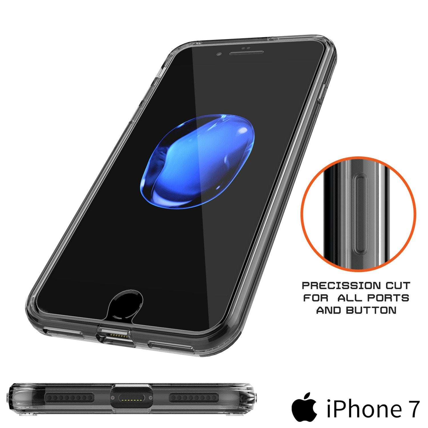 iPhone 7+ Plus Case Punkcase® LUCID 2.0 Crystal Black Series for Apple iPhone 7+ Plus Slim | Slick Frame Lifetime Warranty Exchange