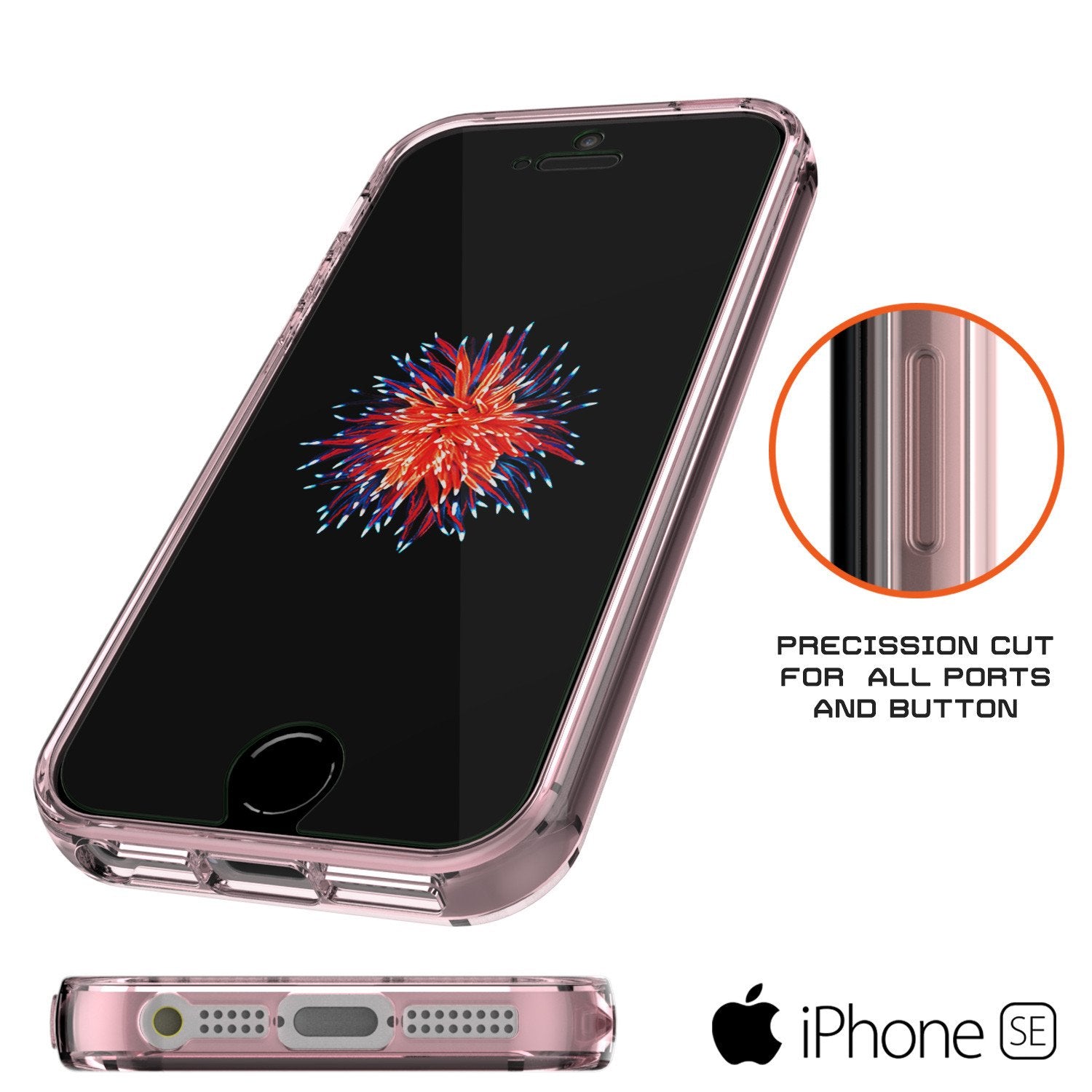 iPhone SE/5S/5 Case Punkcase® LUCID 2.0 Crystal Pink Series w/ PUNK SHIELD Screen Protector | Ultra Fit