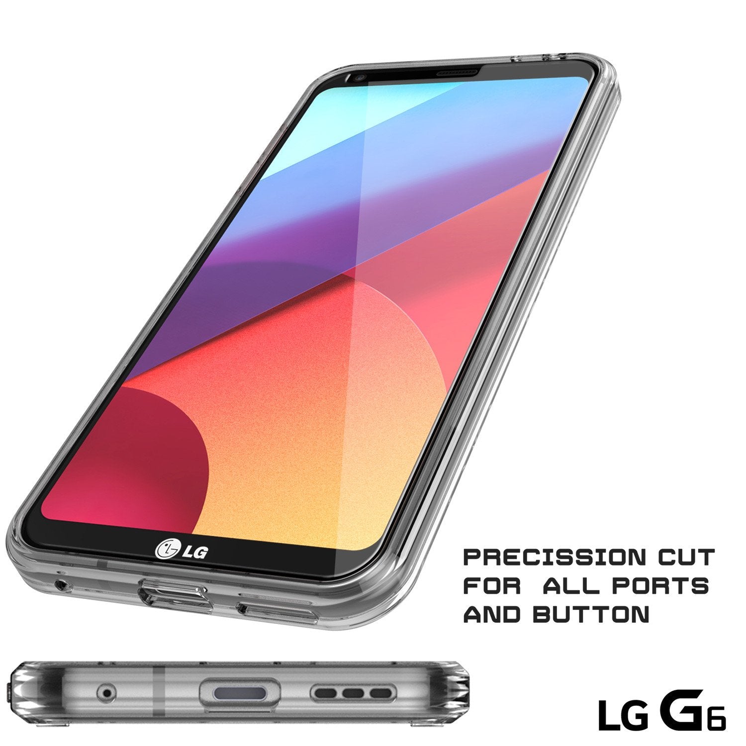 LG G6 Case Punkcase® LUCID 2.0 Clear Series w/ PUNK SHIELD Screen Protector | Ultra Fit