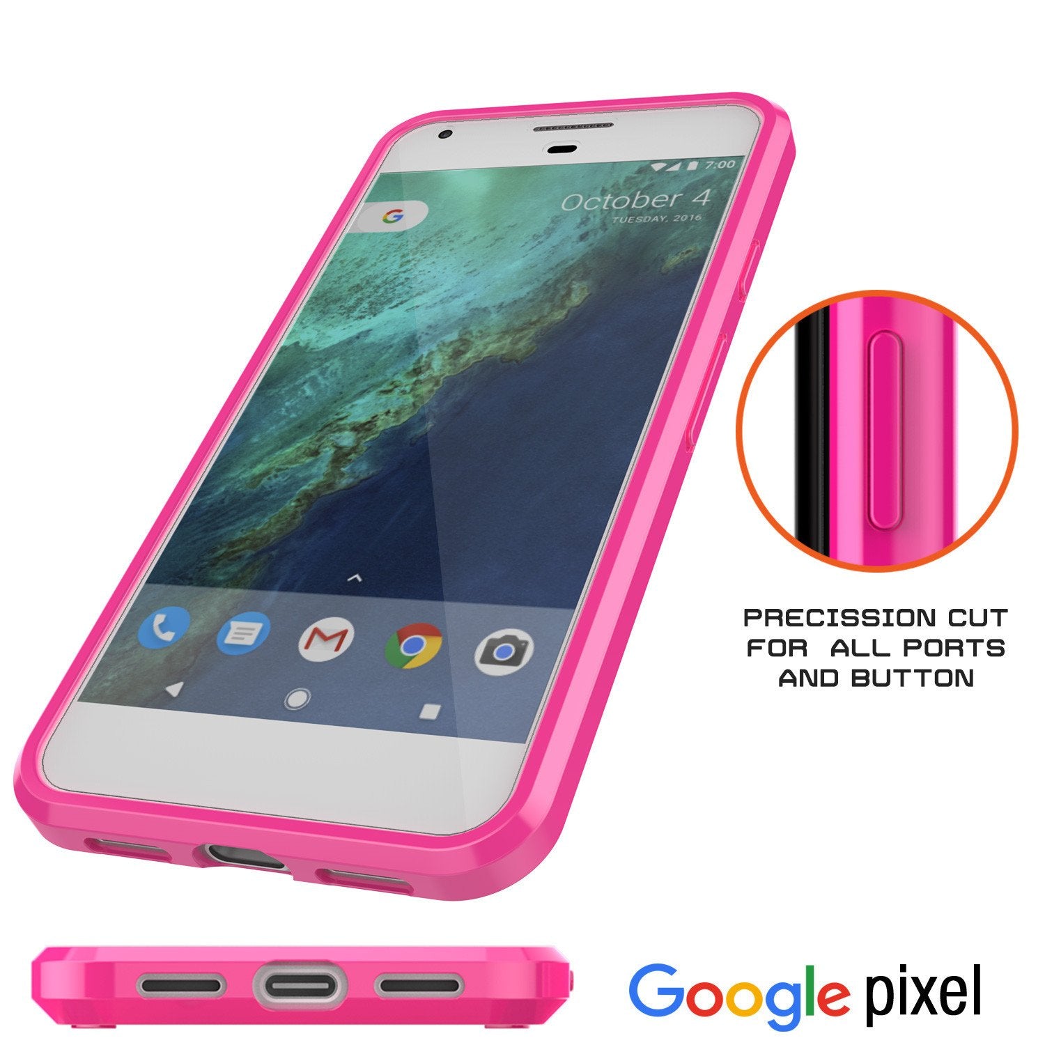 Google Pixel XL Case Punkcase® LUCID 2.0 Pink Series w/ PUNK SHIELD Glass Screen Protector | Ultra Fit