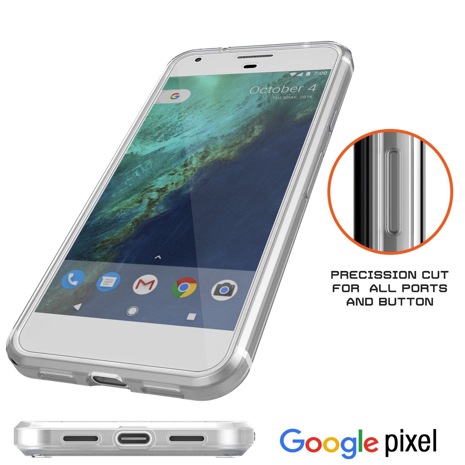 Google Pixel Case Punkcase® LUCID 2.0 Clear Series w/ PUNK SHIELD Glass Screen Protector | Ultra Fit