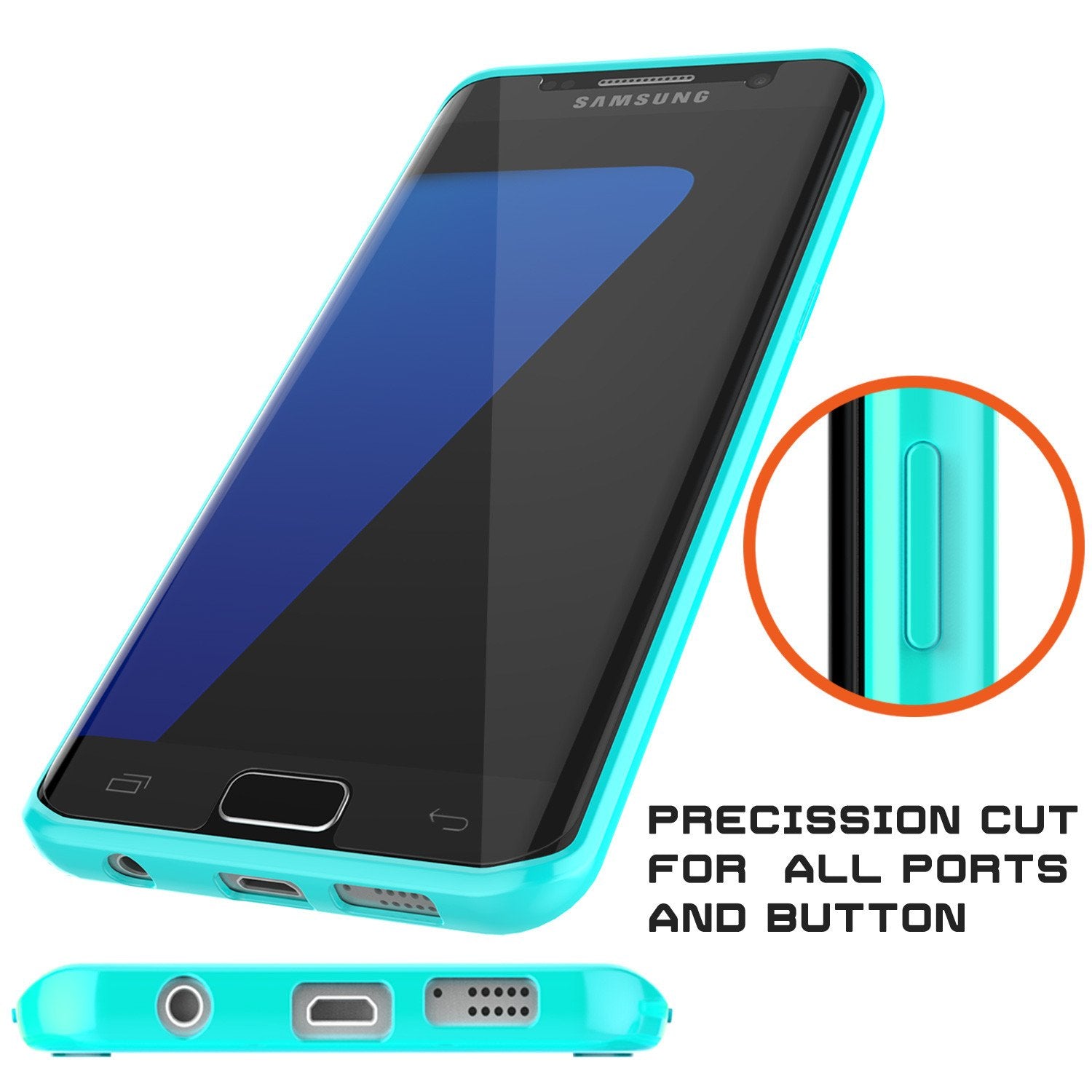 S7 Edge Case Punkcase® LUCID 2.0 Teal Series w/ PUNK SHIELD Screen Protector | Ultra Fit