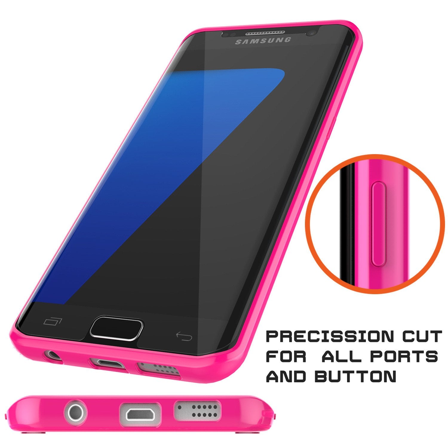 S7 Edge Case Punkcase® LUCID 2.0 Pink Series w/ PUNK SHIELD Screen Protector | Ultra Fit