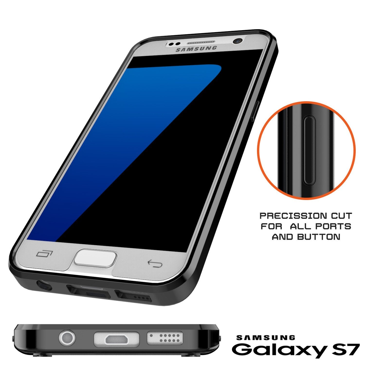 S7 Case Punkcase® LUCID 2.0 Black Series w/ PUNK SHIELD Glass Screen Protector | Ultra Fit