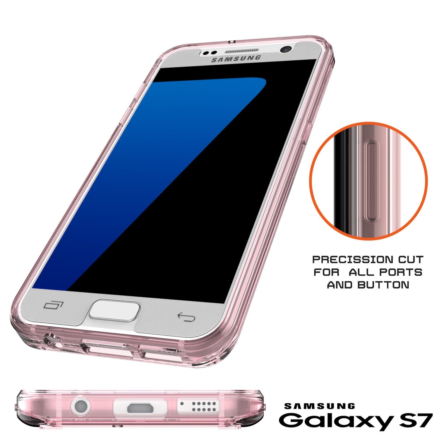 S7 Case Punkcase® LUCID 2.0 Crystal Pink Series w/ PUNK SHIELD Glass Screen Protector | Ultra Fit