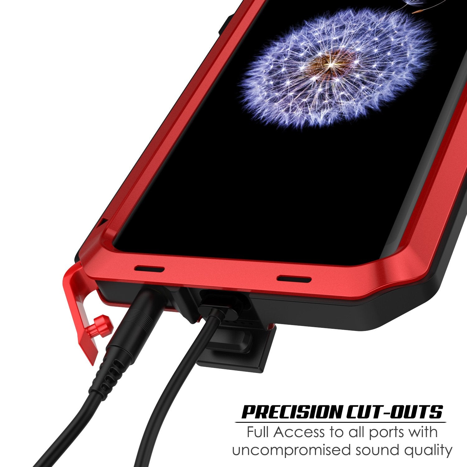 Galaxy S9 Plus Metal Case, Heavy Duty Military Grade Rugged Case, Red