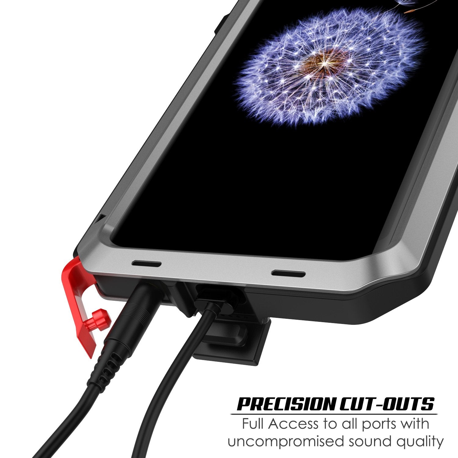 Galaxy S9 Plus Metal PunkCase Heavy Duty Military Grade Rugged Silver