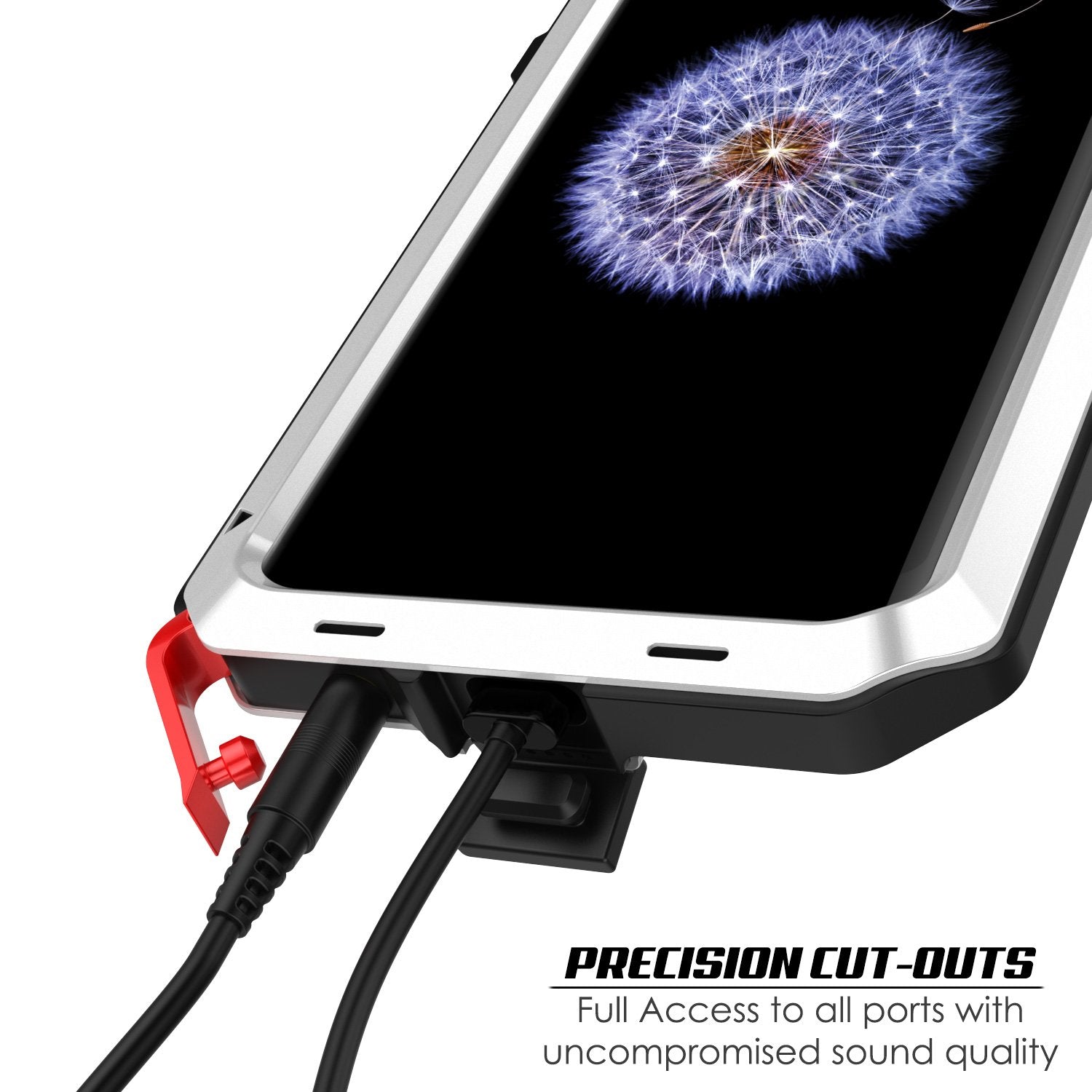 Galaxy S9 Plus Metal PunkCase Heavy Duty Military Grade Rugged, White