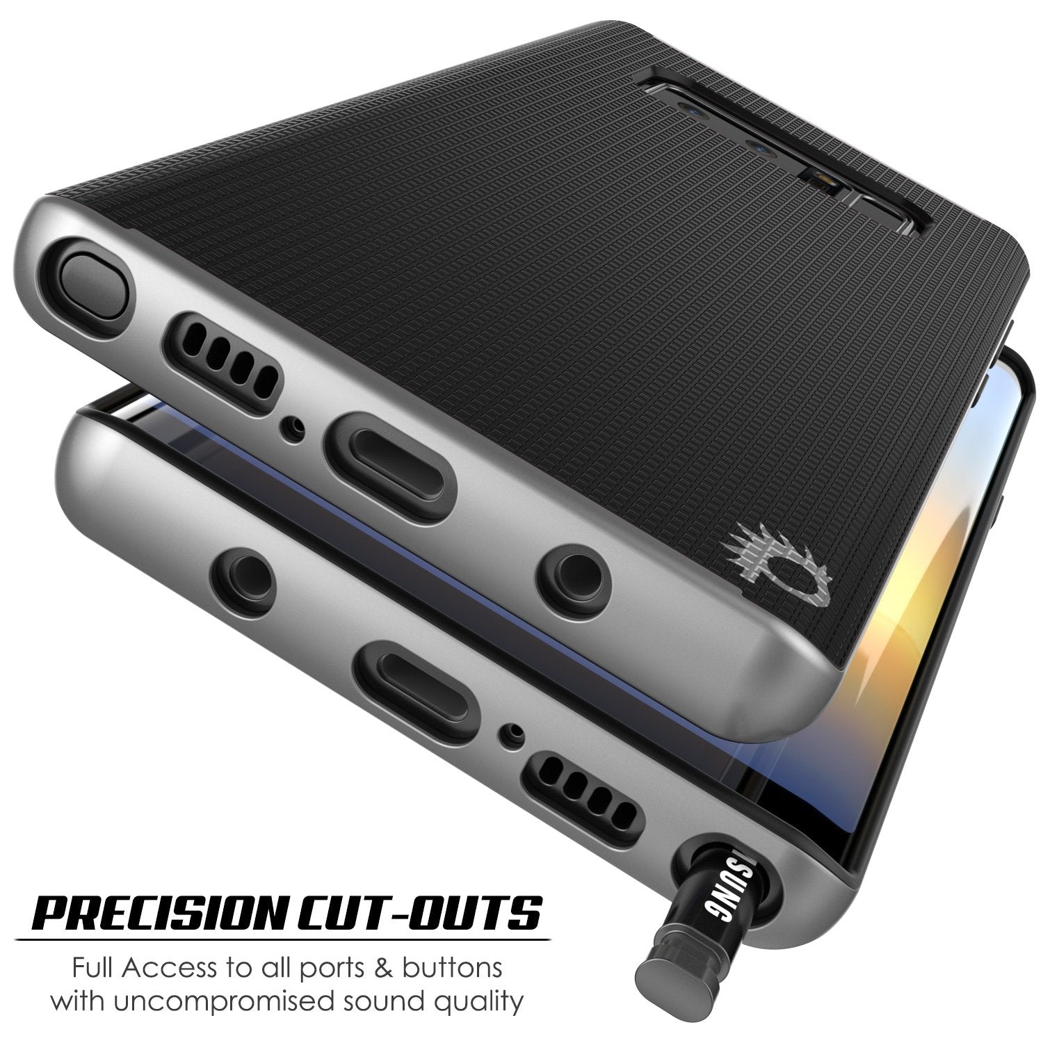 Galaxy Note 8 Case, PunkCase [Stealth Series] Hybrid 3-Piece [Silver]