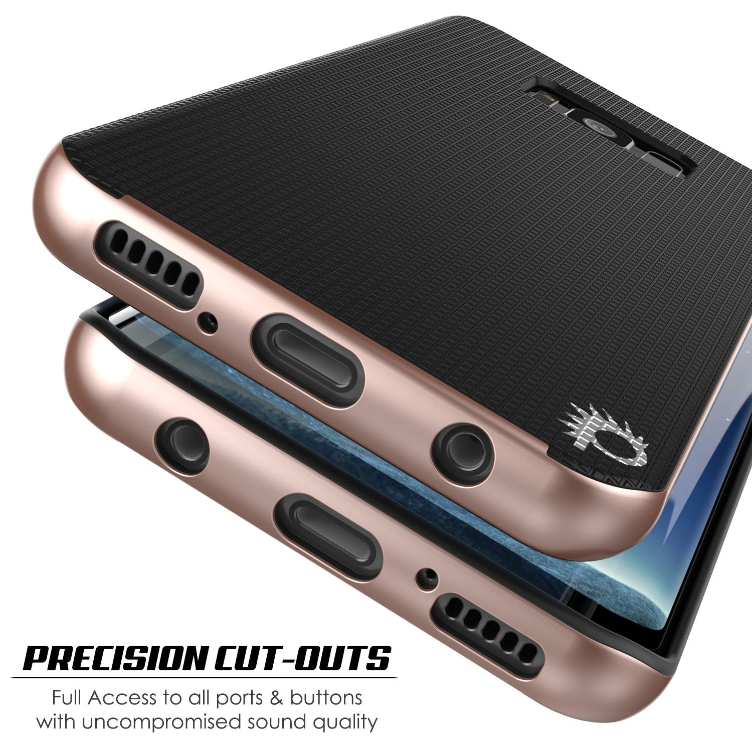 Galaxy S8 Plus PunkCase Stealth Hybrid 3-Piece Dual Layer, Rose Gold