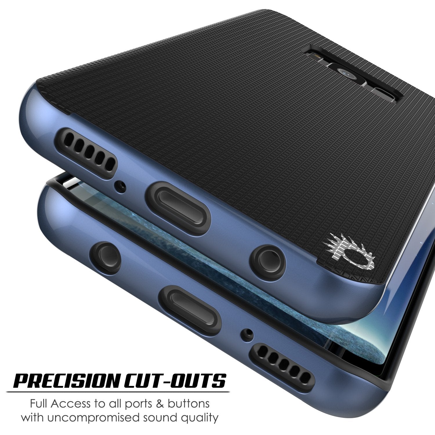 Galaxy S8 Plus PunkCase Stealth Hybrid 3-Piece Dual Layer, Navy Blue