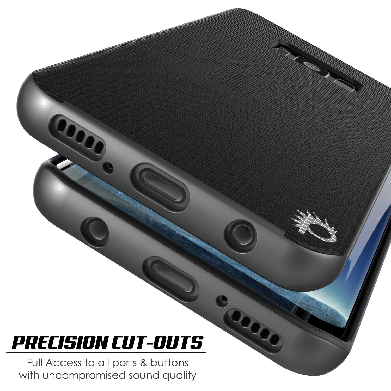 Galaxy S8 Plus PunkCase Stealth Hybrid 3-Piece Dual Layer Case, Grey