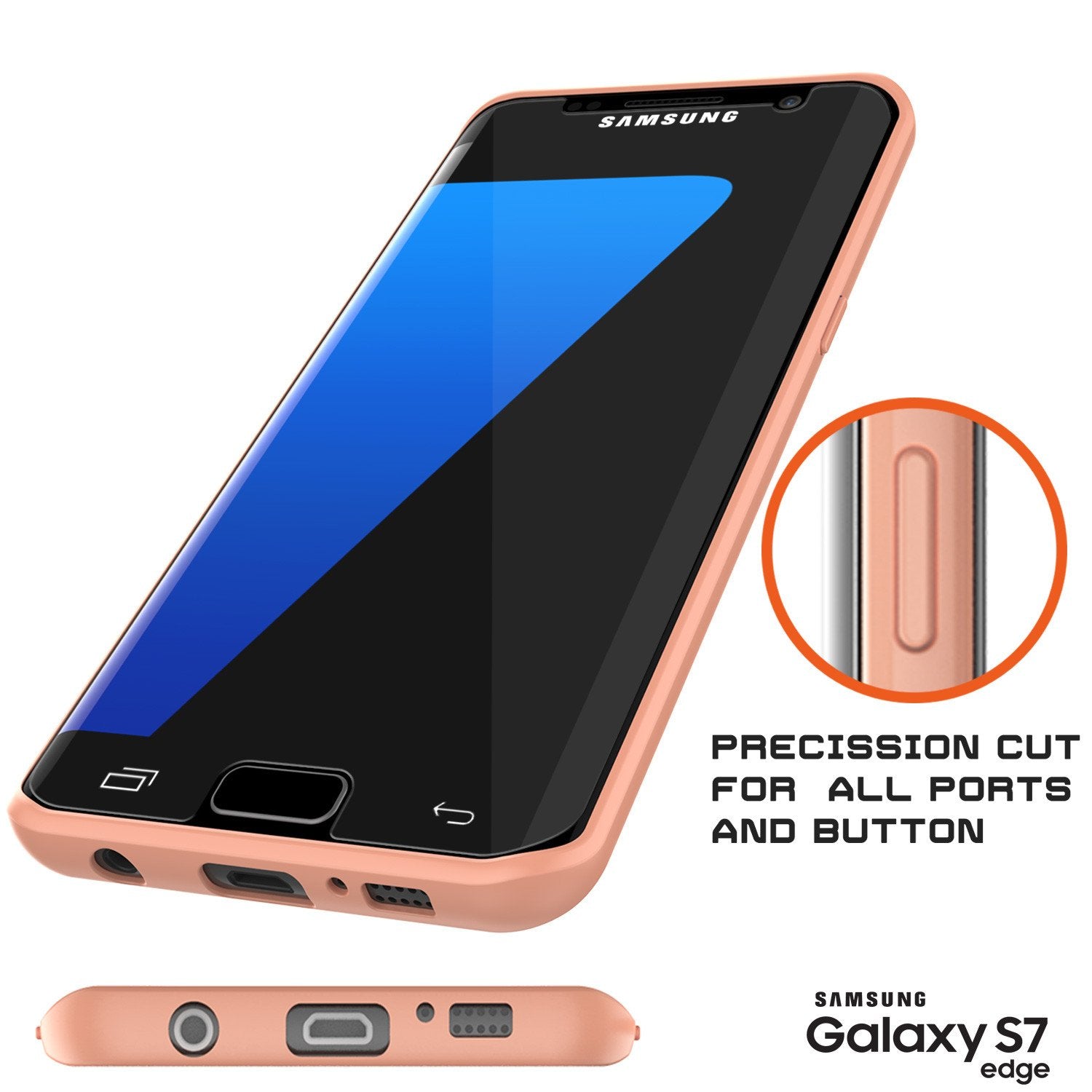 Galaxy S7 Edge Case [MASK Series] [PINK] Full Body Hybrid Dual Layer TPU Cover W/ Protective PUNKSHIELD Screen Protector