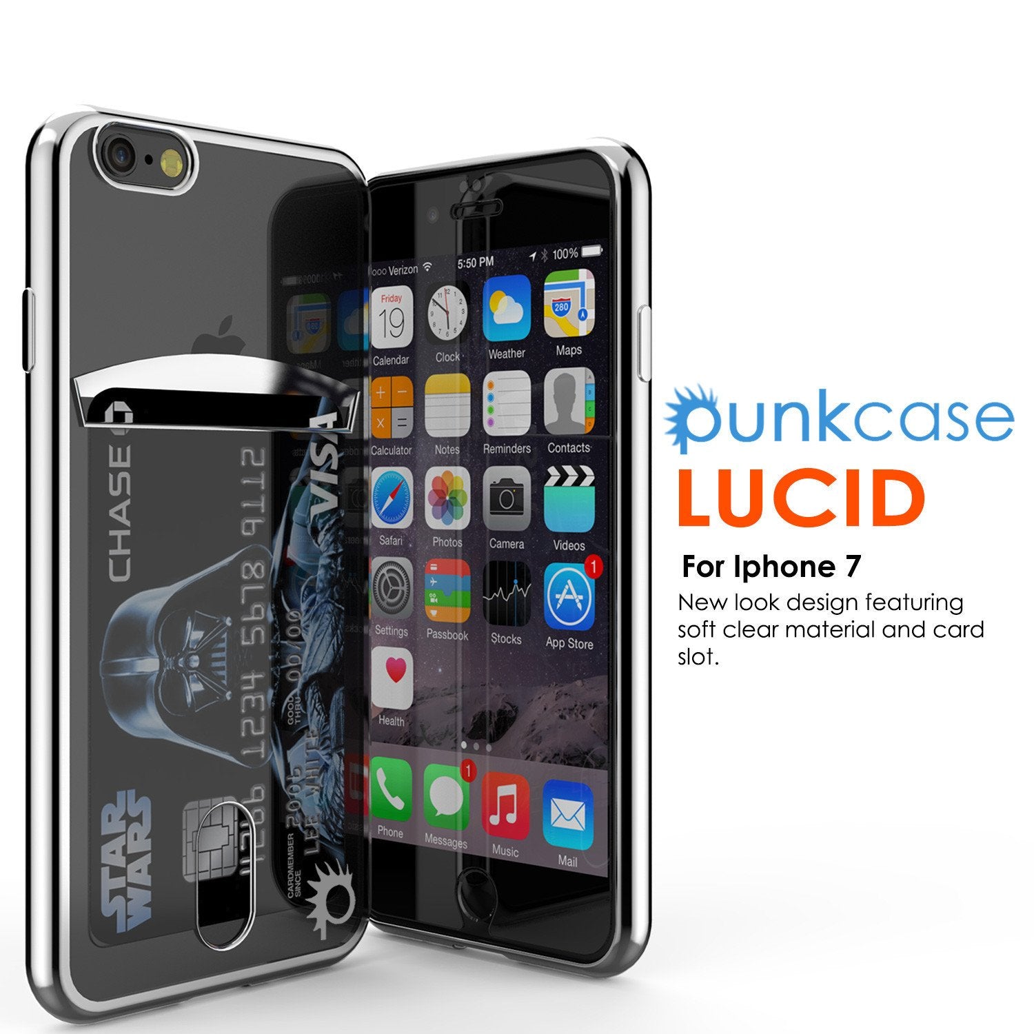 iPhone 7+ Plus Case, PUNKCASE® LUCID Silver Series for iPhone 7+ Plus Premium Impact Protective Armor Case Cover | Clear TPU | Lifetime Warranty Exchange | PUNK SHIELD Screen Protector | Ultra Fit