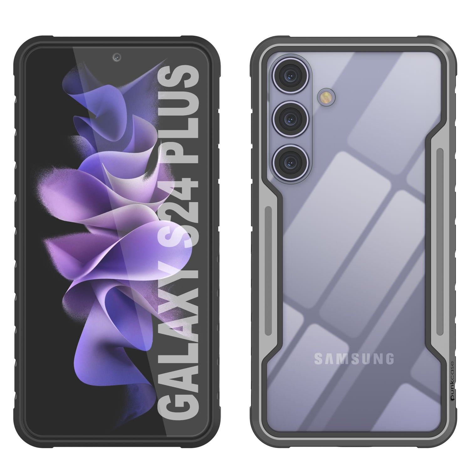 Punkcase S24+ Plus Armor Stealth Case Protective Military Grade Multilayer Cover [Grey-Black]