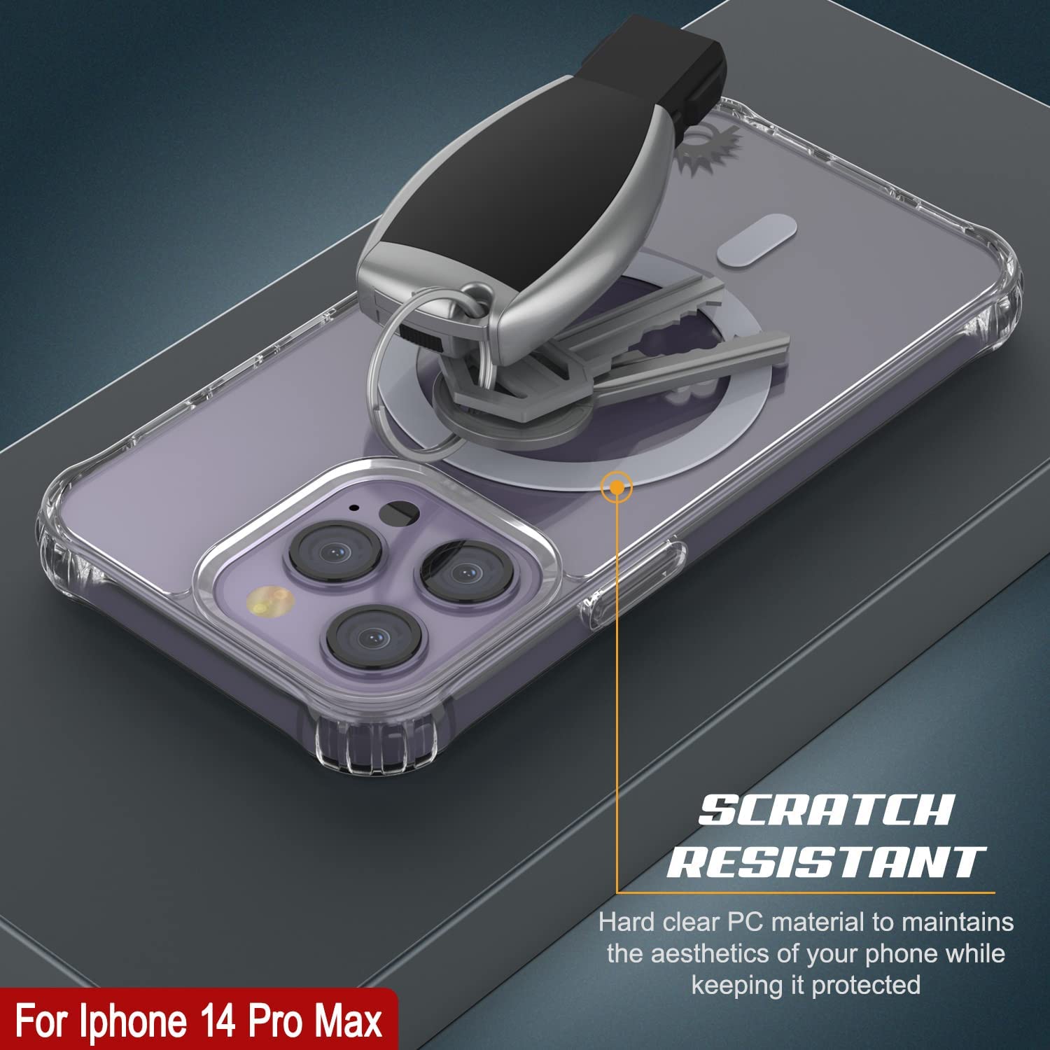 Punkcase iPhone 15 Pro Max Magnetic Wireless Charging Case [ClearMag Series]