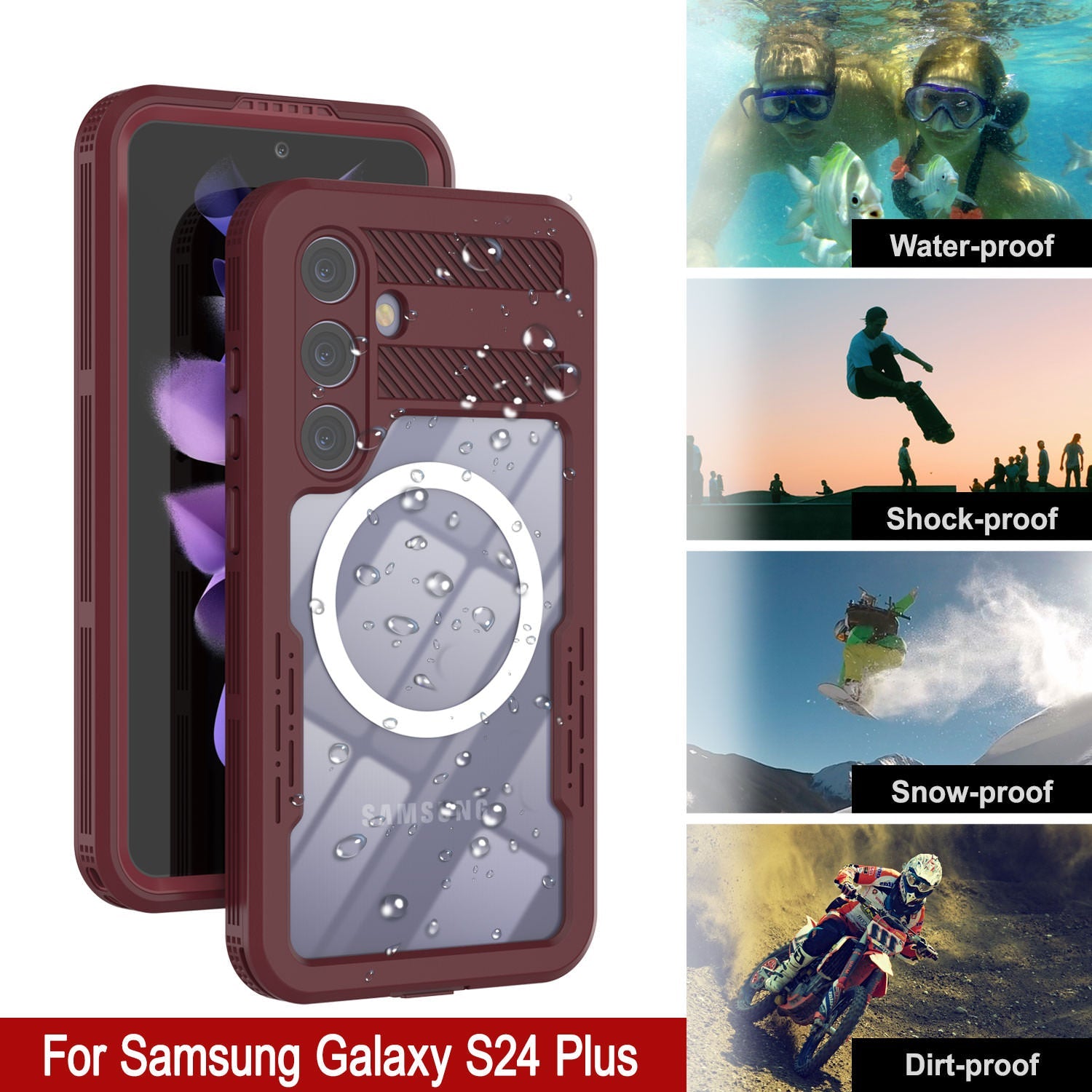 Galaxy S24+ Plus Waterproof Case [Alpine 2.0 Series] [Slim Fit] [IP68 Certified] [Shockproof] [Rose]