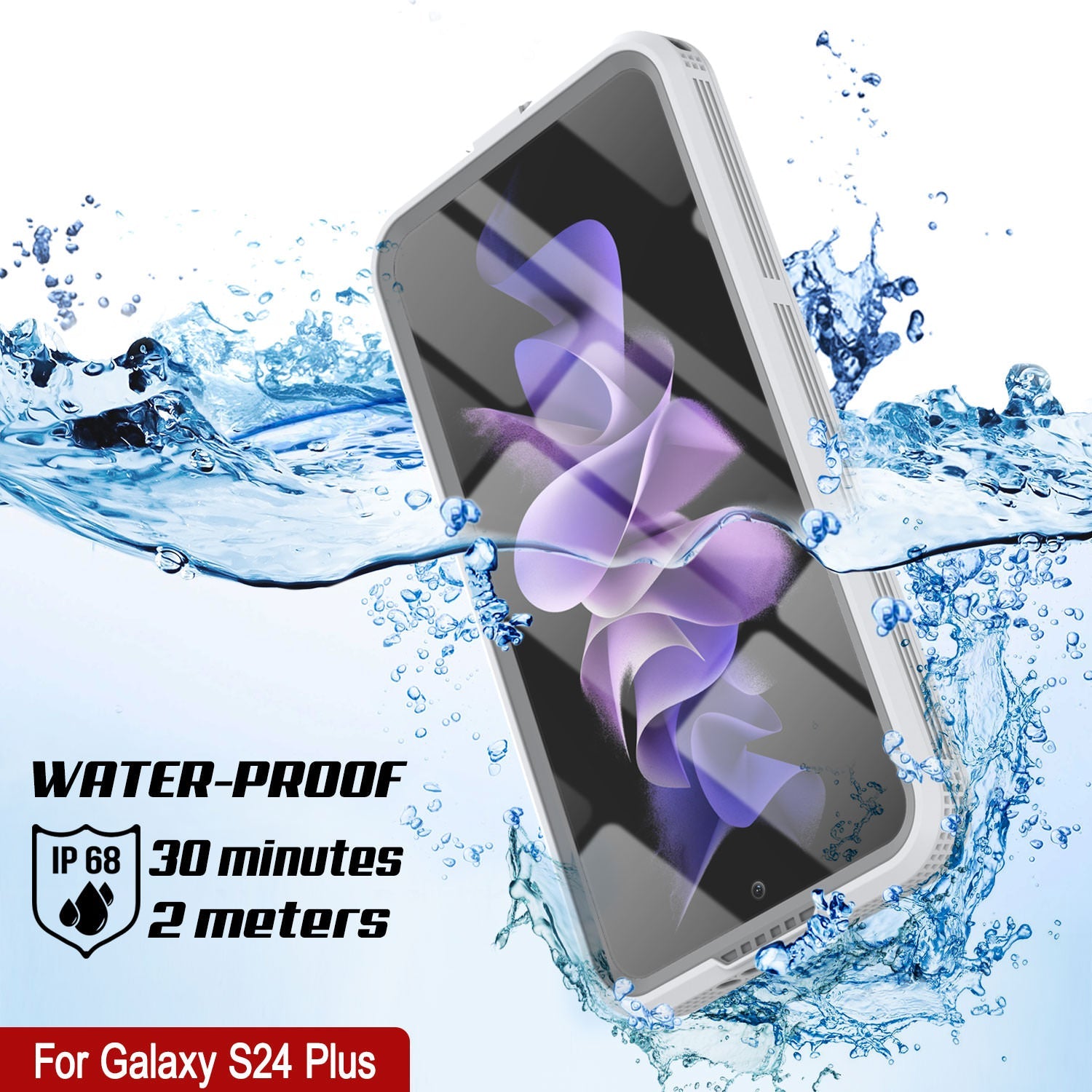 Galaxy S24+ Plus Waterproof Case [Alpine 2.0 Series] [Slim Fit] [IP68 Certified] [Shockproof] [White]