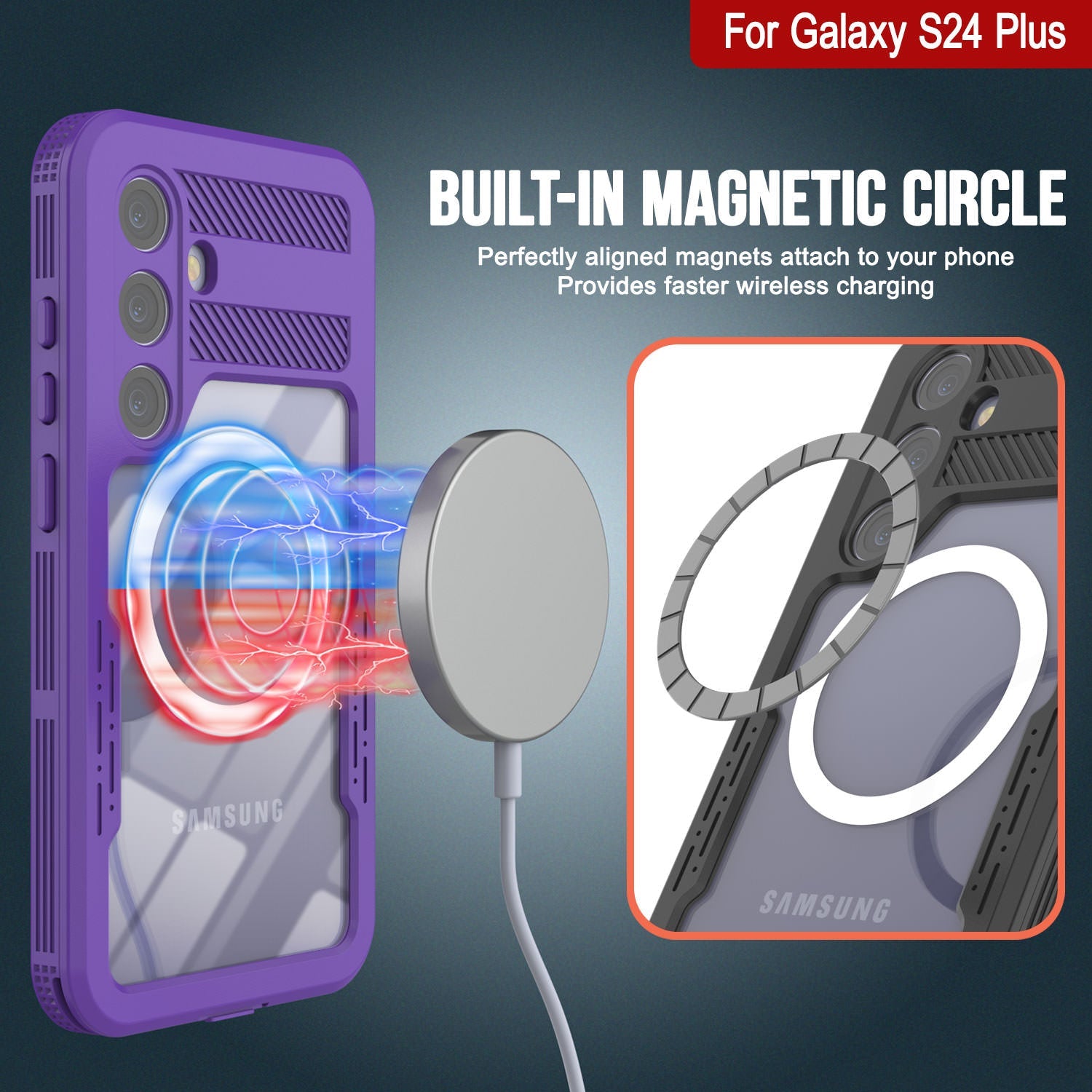 Galaxy S24+ Plus Waterproof Case [Alpine 2.0 Series] [Slim Fit] [IP68 Certified] [Shockproof] [Purple]