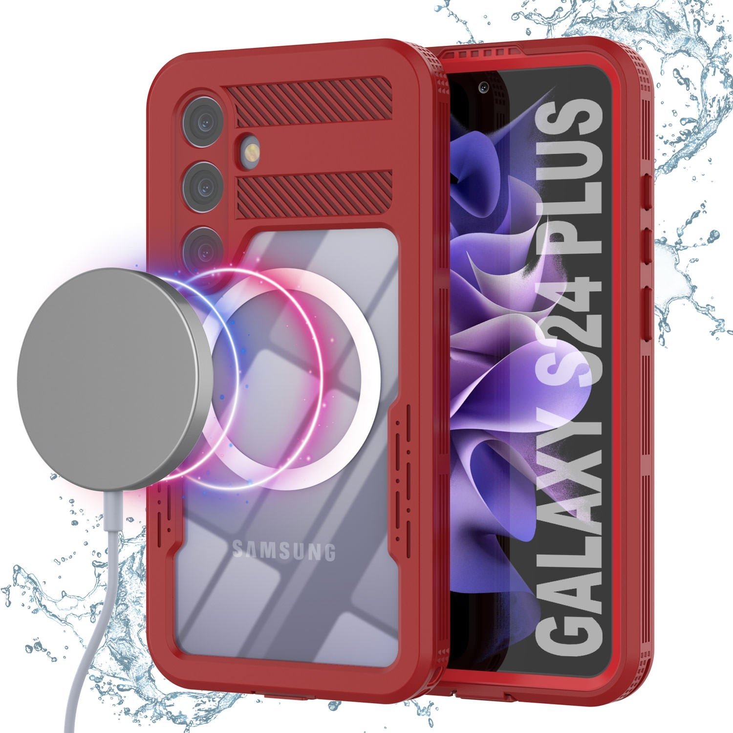 Galaxy S24+ Plus Waterproof Case [Alpine 2.0 Series] [Slim Fit] [IP68 Certified] [Shockproof] [Red]