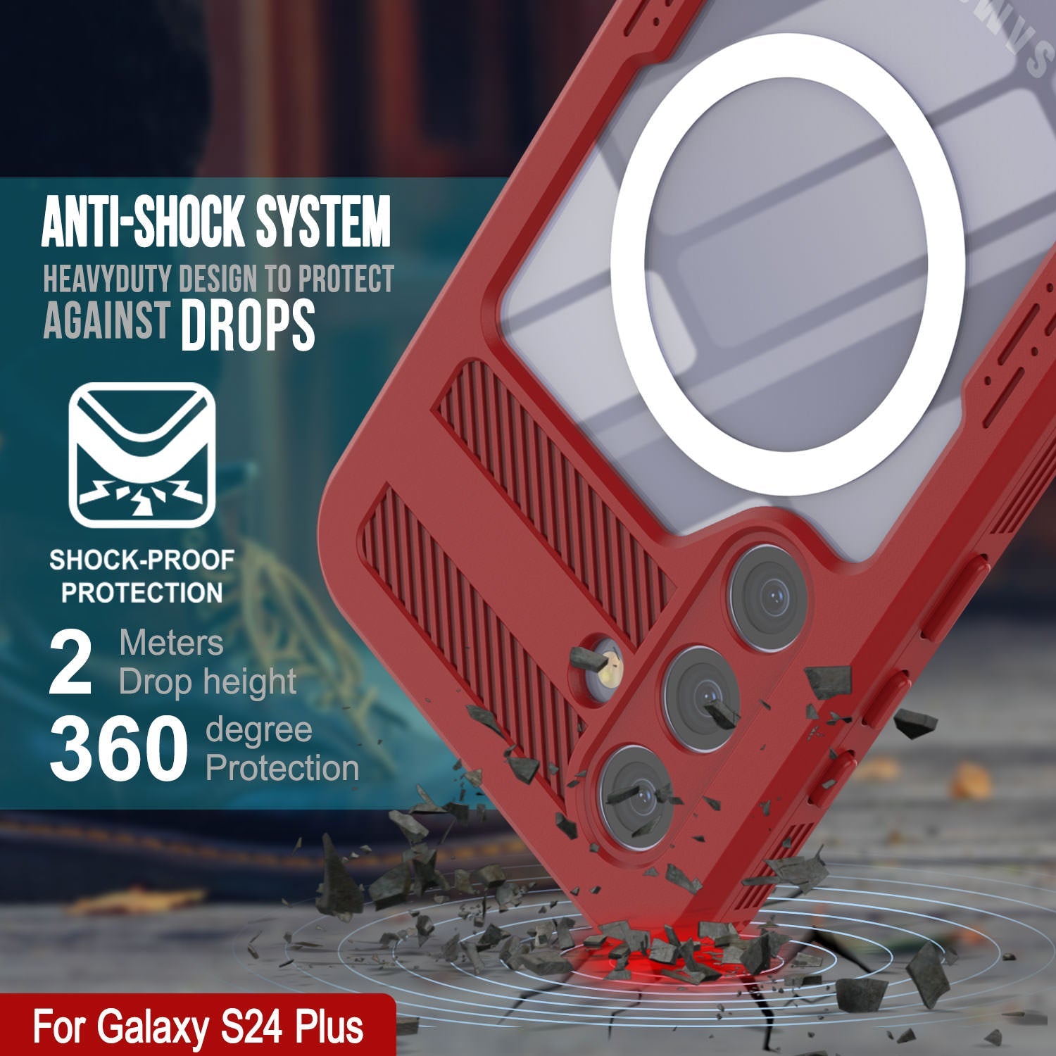 Galaxy S24+ Plus Waterproof Case [Alpine 2.0 Series] [Slim Fit] [IP68 Certified] [Shockproof] [Red]