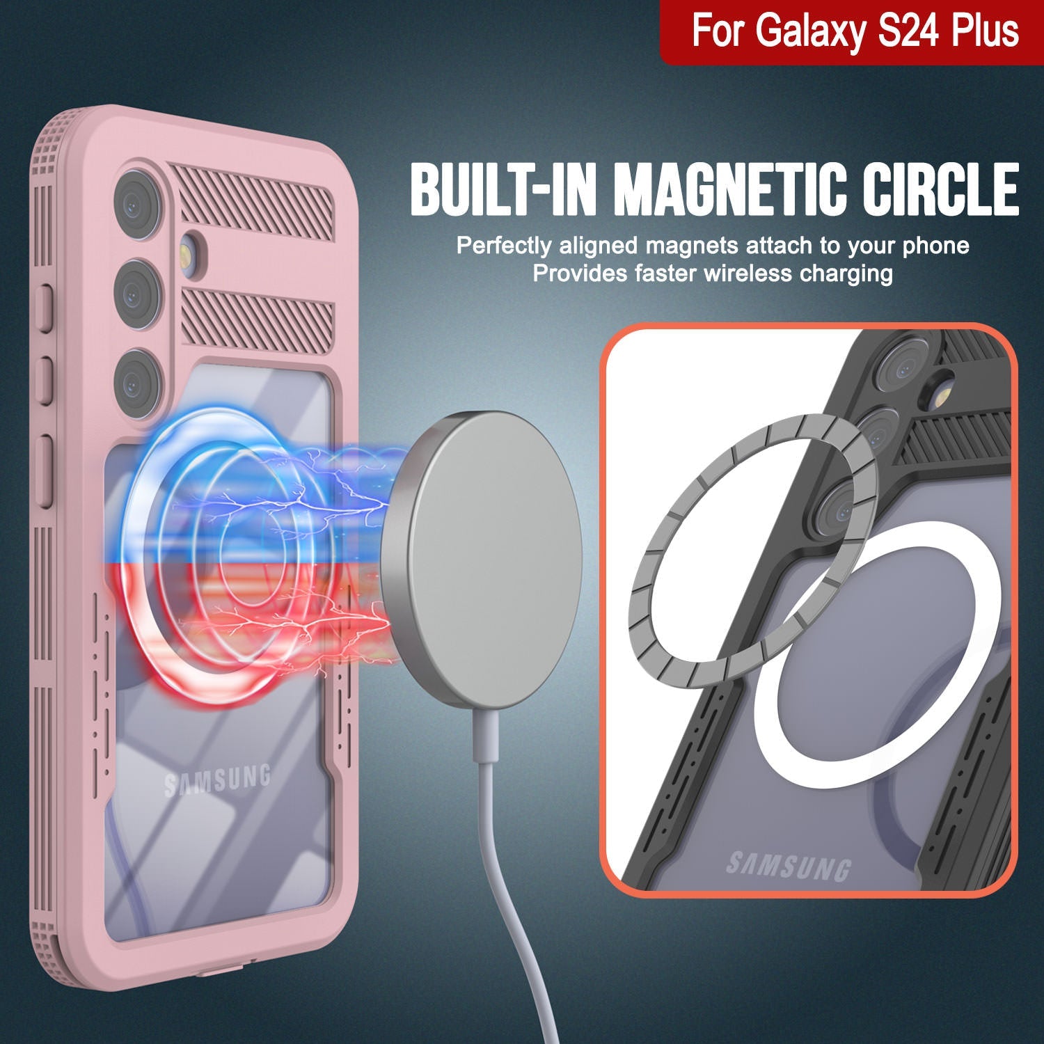 Galaxy S24+ Plus Waterproof Case [Alpine 2.0 Series] [Slim Fit] [IP68 Certified] [Shockproof] [Pink]