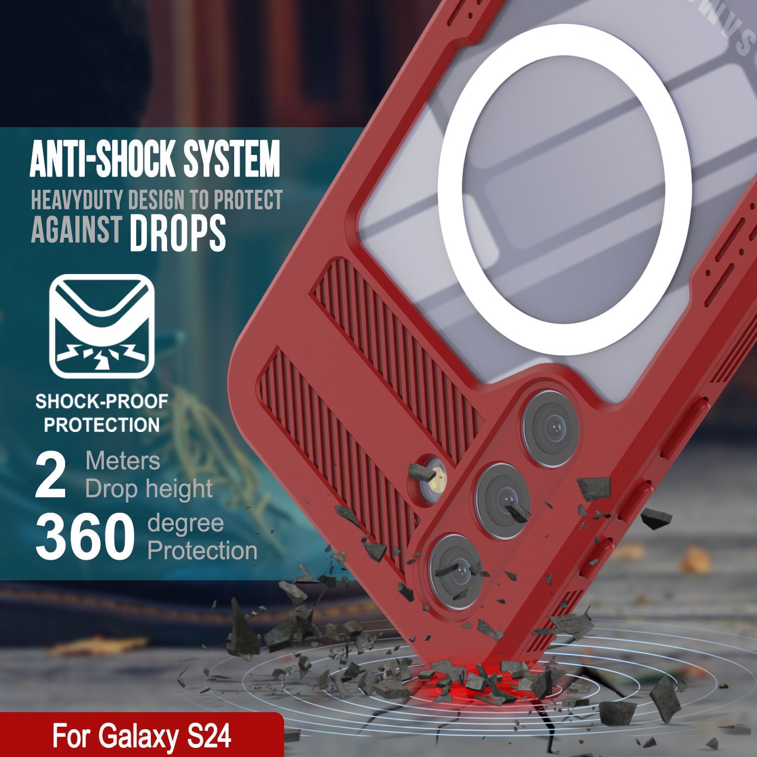 Galaxy S24 Waterproof Case [Alpine 2.0 Series] [Slim Fit] [IP68 Certified] [Shockproof] [Red]