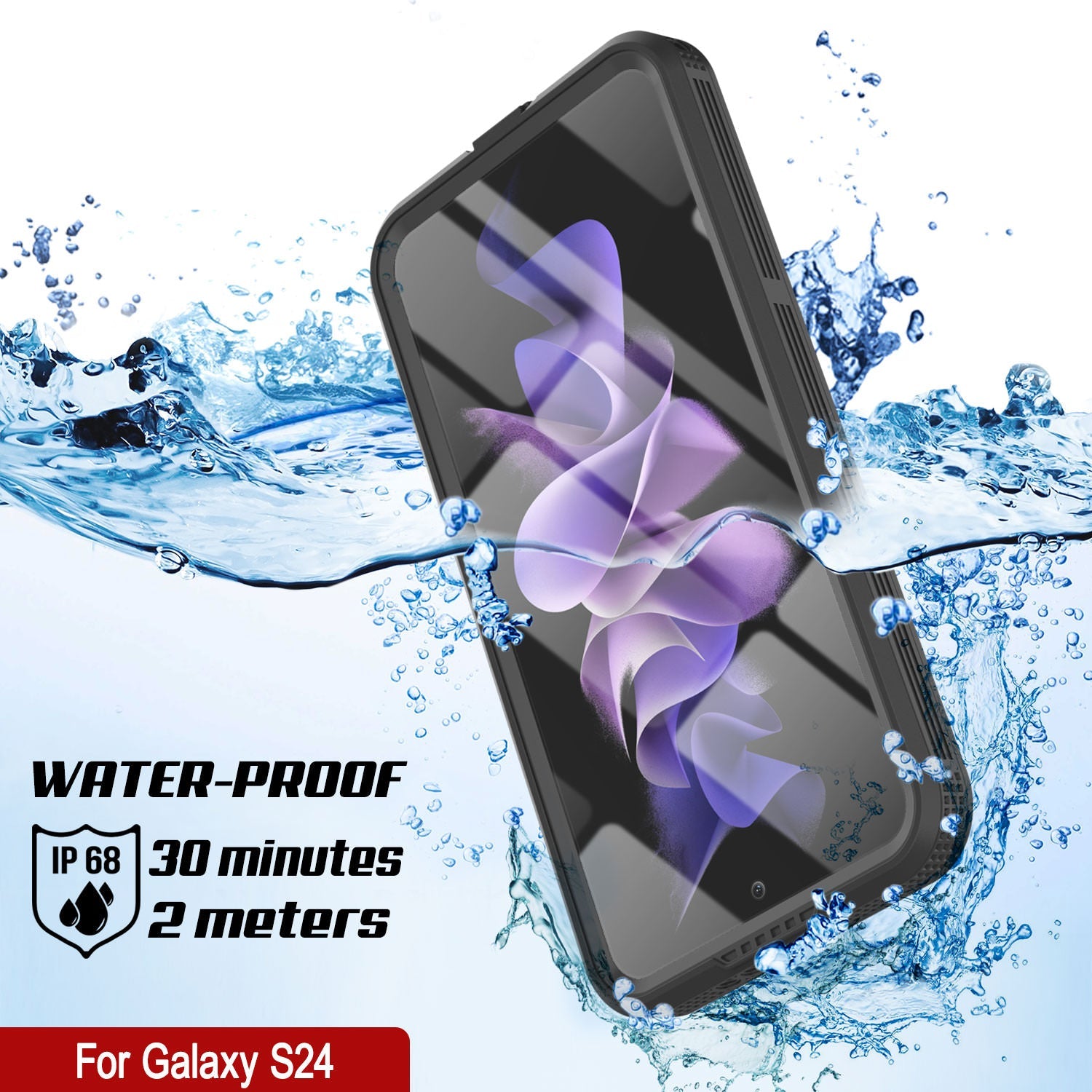 Galaxy S24 Waterproof Case [Alpine 2.0 Series] [Slim Fit] [IP68 Certified] [Shockproof] [Black]