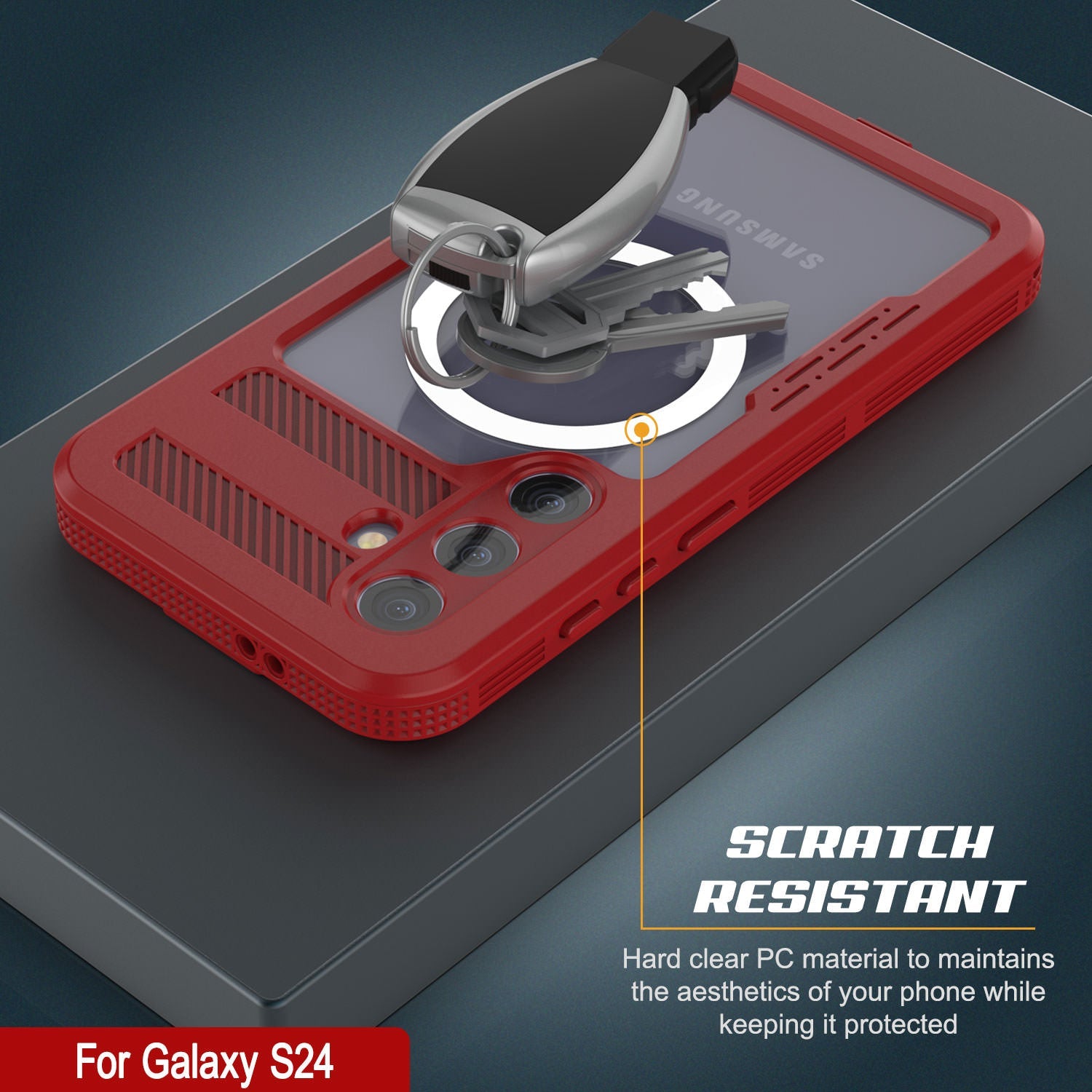 Galaxy S24 Waterproof Case [Alpine 2.0 Series] [Slim Fit] [IP68 Certified] [Shockproof] [Red]