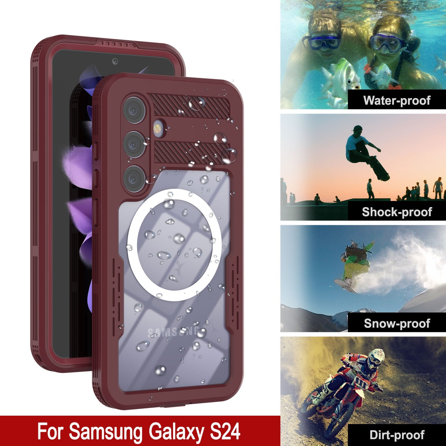 Galaxy S24 Waterproof Case [Alpine 2.0 Series] [Slim Fit] [IP68 Certified] [Shockproof] [Rose]