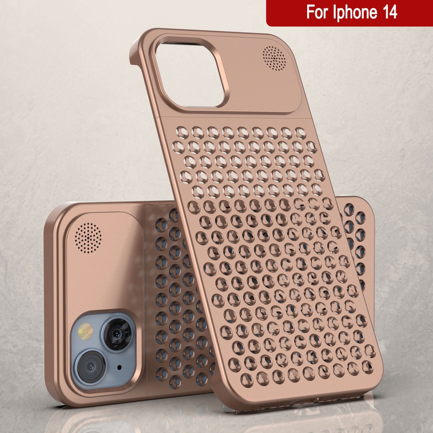 PunkCase for iPhone 14 Aluminum Alloy Case [Fortifier Extreme Series] Ultra Durable Cover [Bronze]