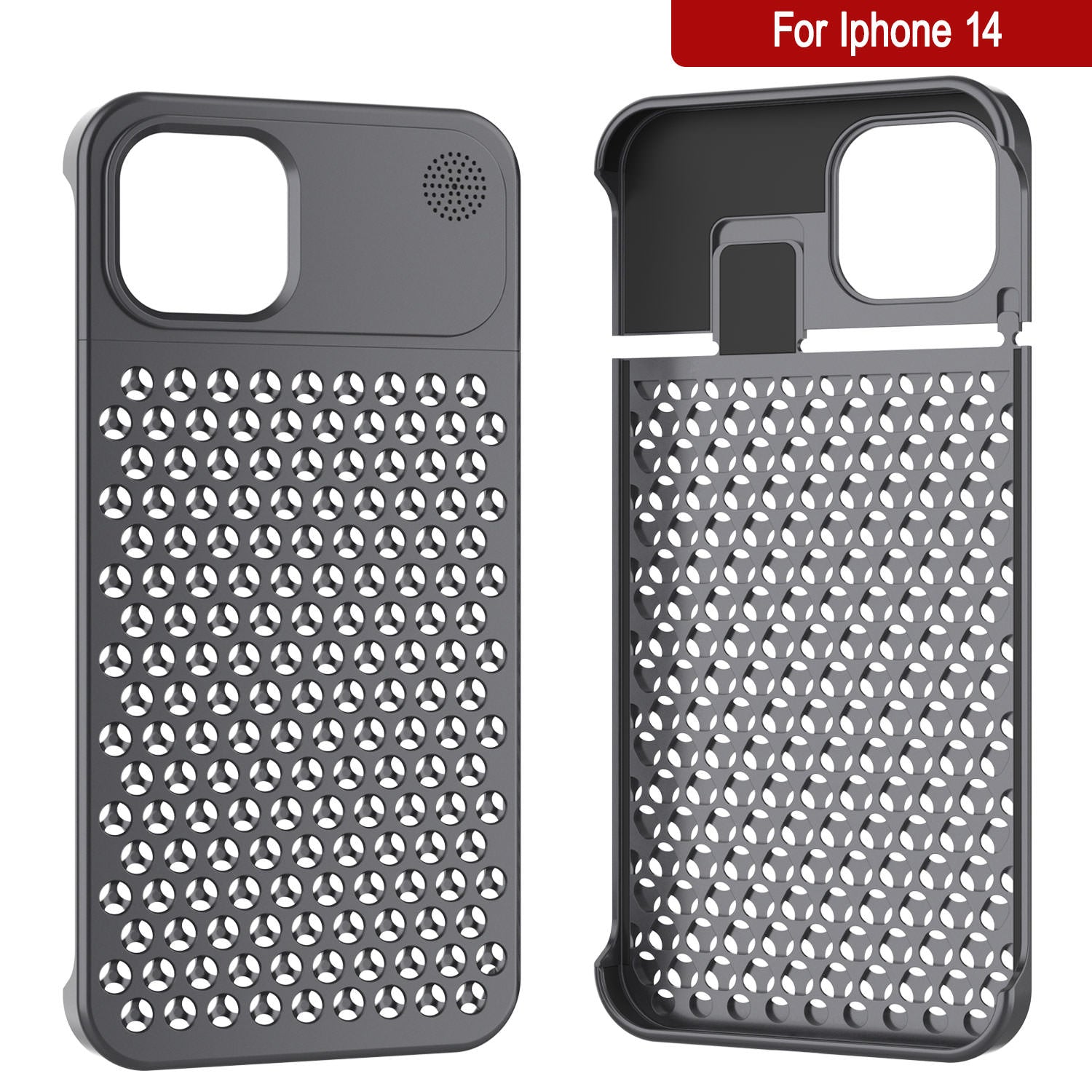 PunkCase for iPhone 14 Aluminum Alloy Case [Fortifier Extreme Series] Ultra Durable Cover [Grey]